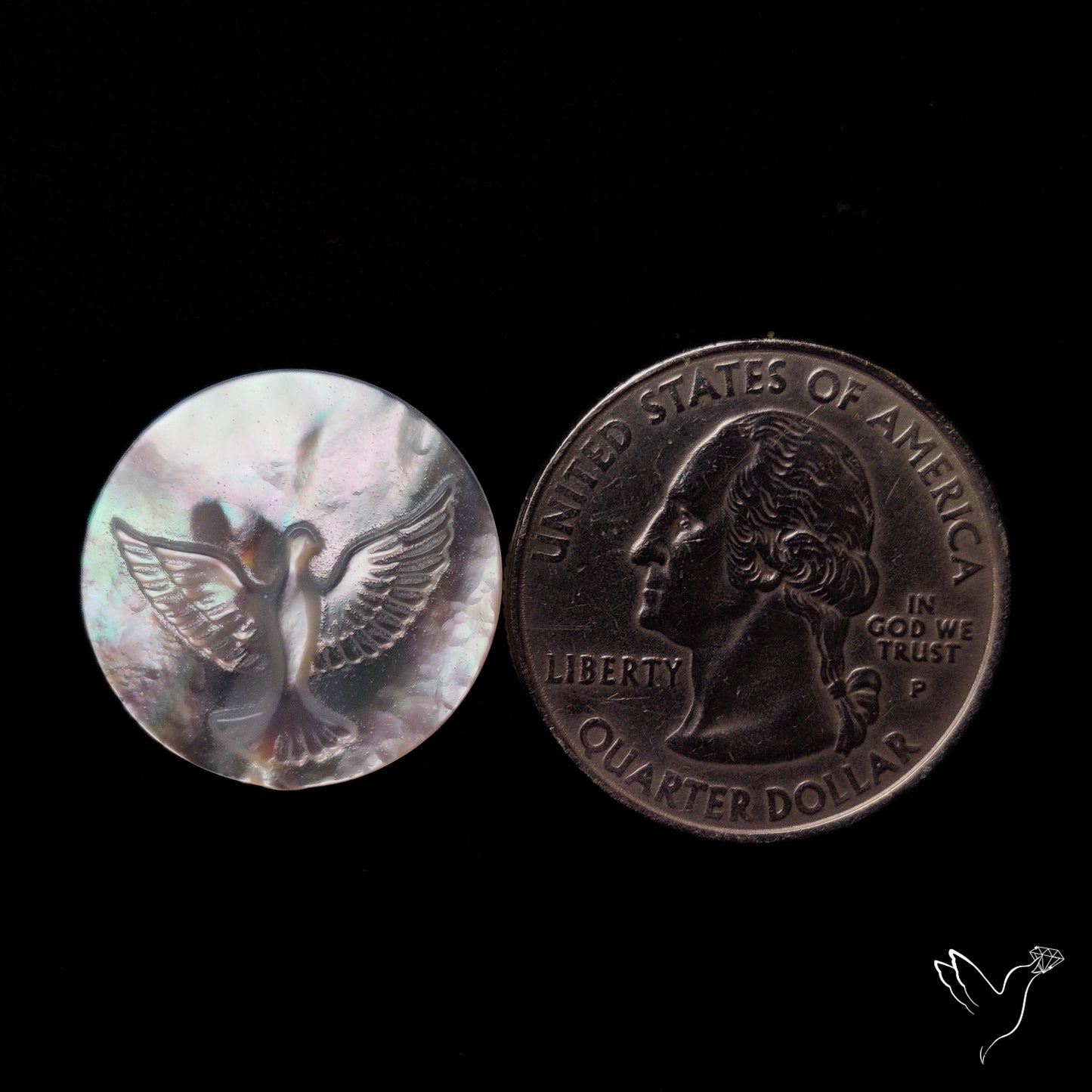 Mother Of Pearl Flying Eagle Carving