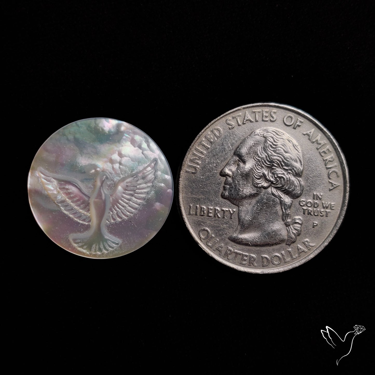 Mother Of Pearl Flying Eagle Carving