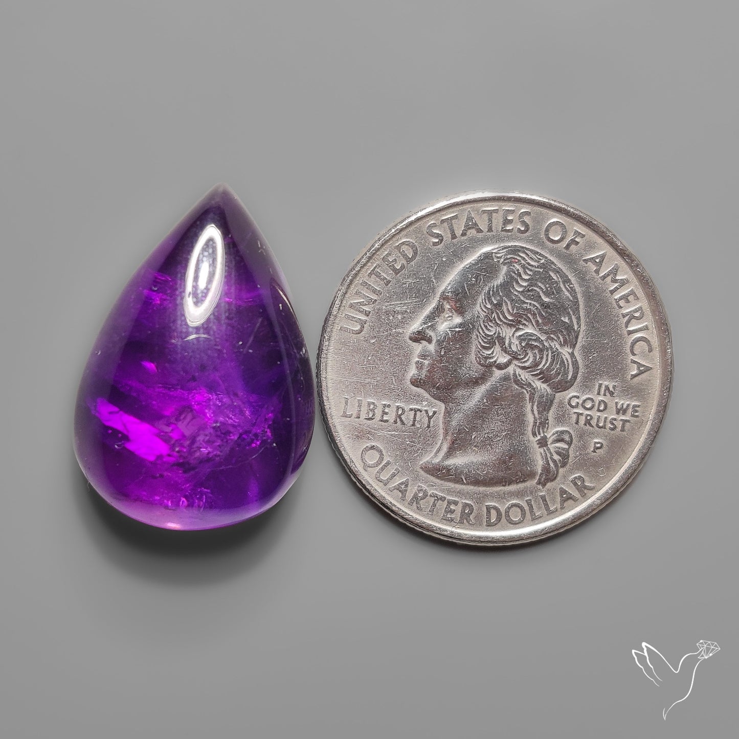 Gemmy Amethyst Cabochon Deep Violet