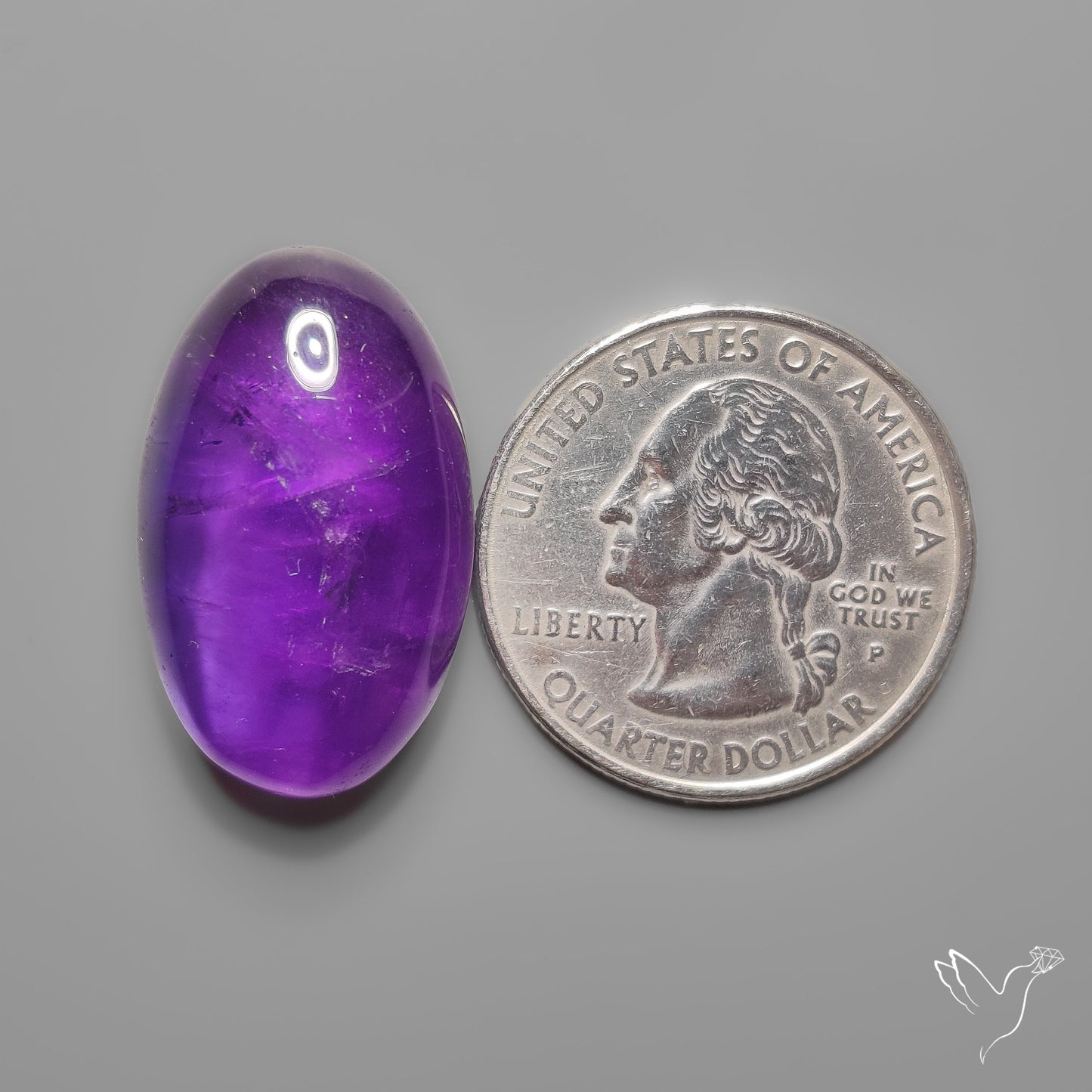 Gemmy Amethyst Cabochon Deep Violet