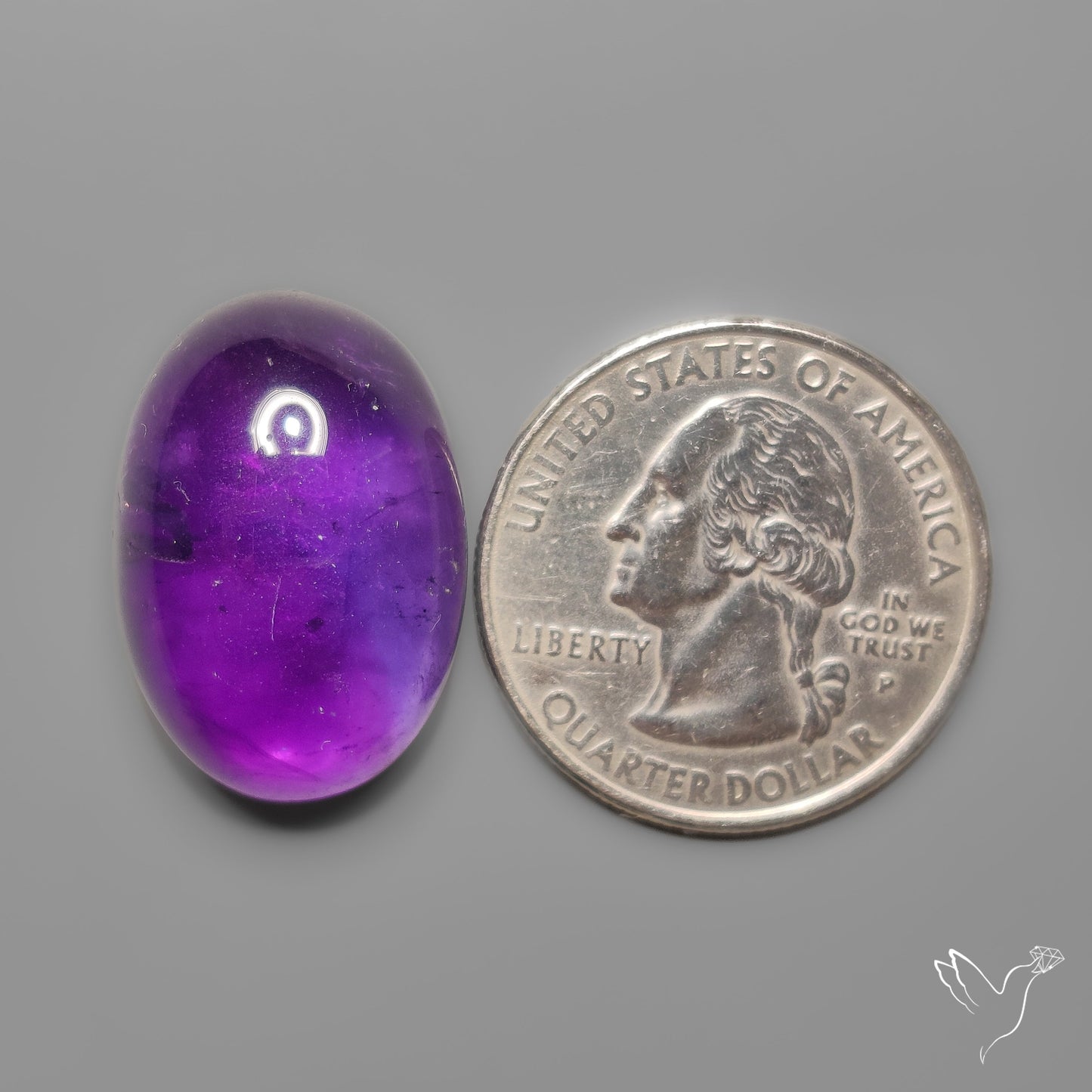 Gemmy Amethyst Cabochon Deep Violet