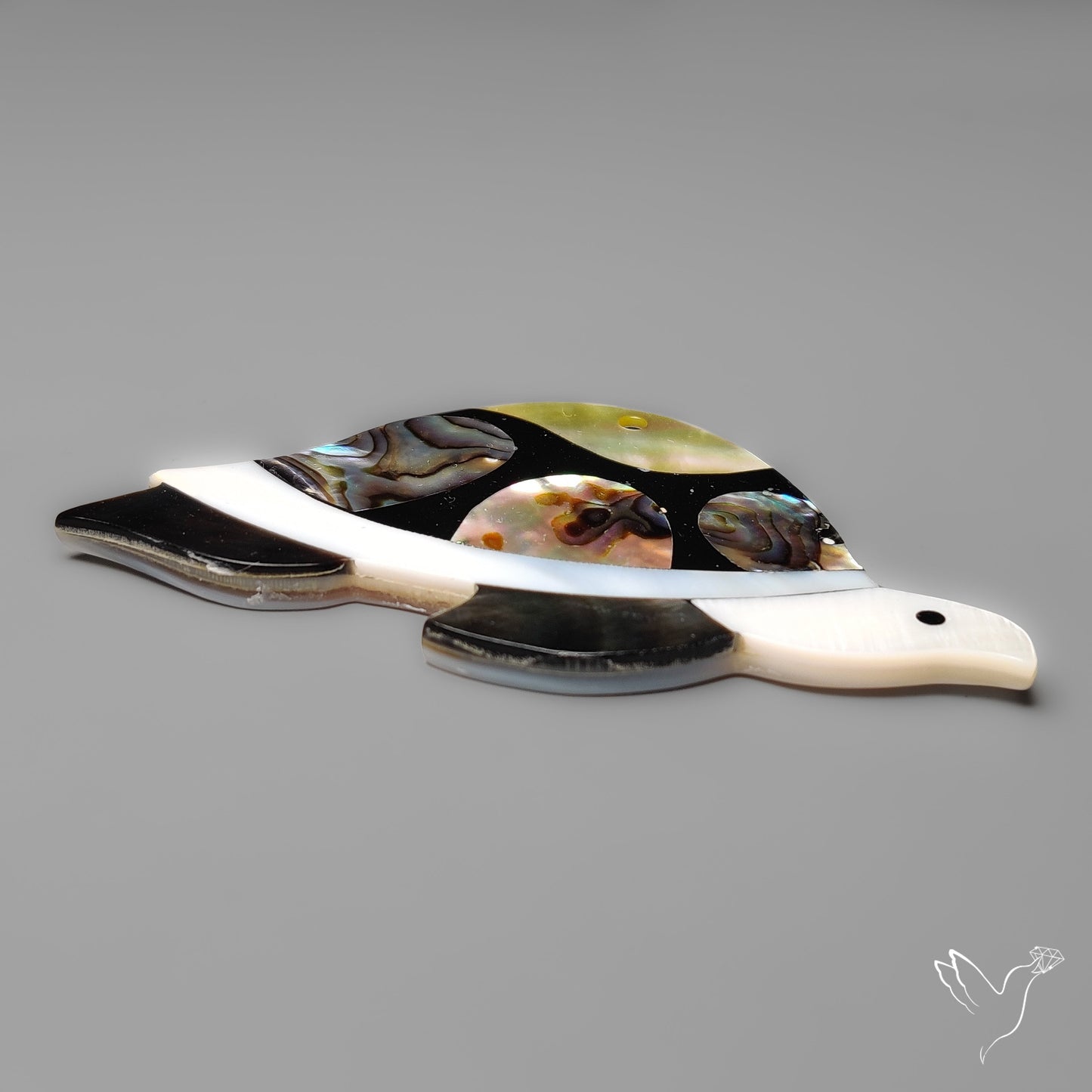 Mother Of Pearl And Abalone Shell Inlay Tortoise Carving