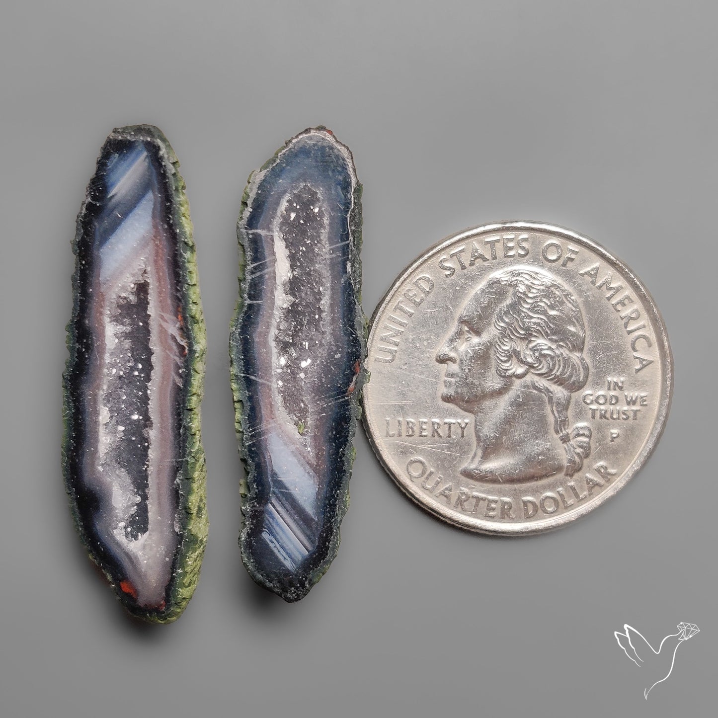 Tabasco Baby Geode Druzy Pair