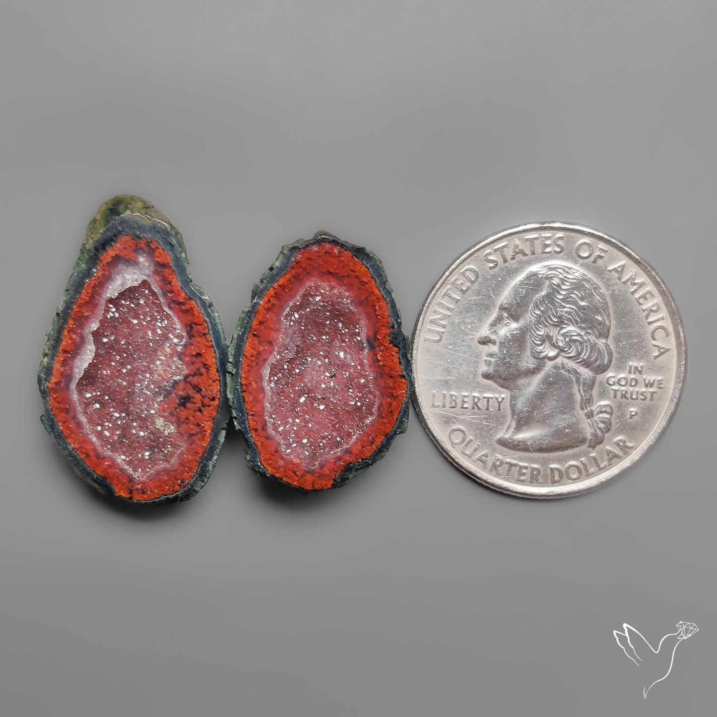 Tabasco Baby Geode Druzy Pair