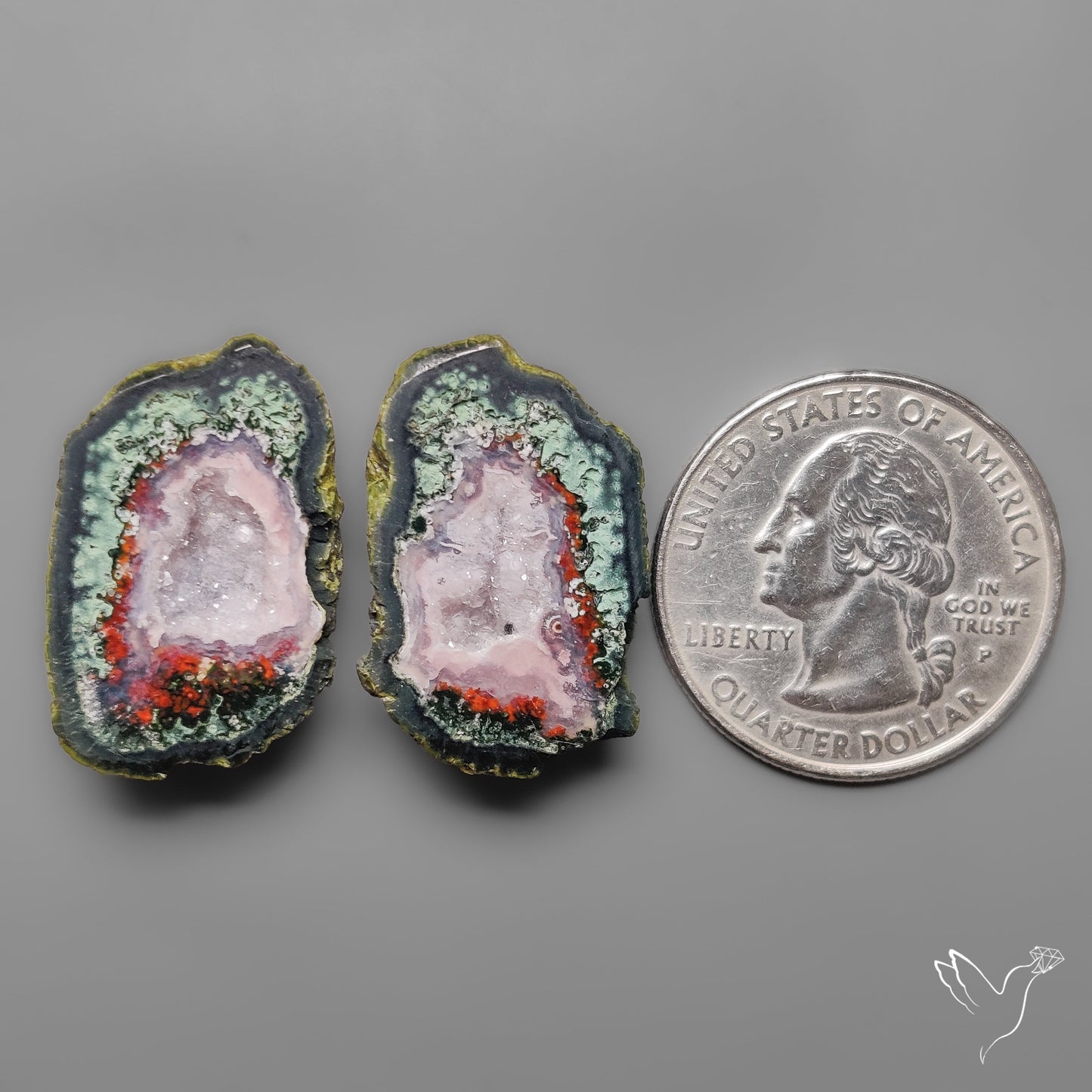 Tabasco Baby Geode Druzy Pair