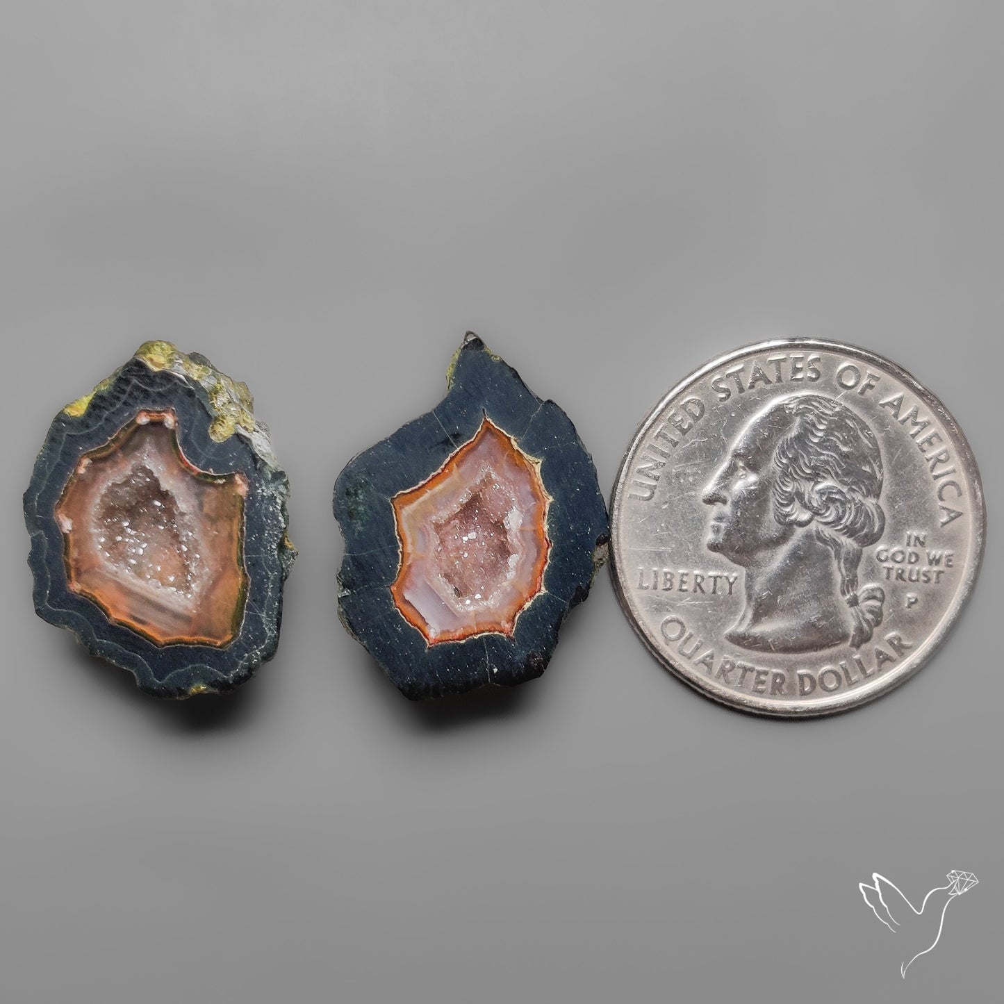 Tabasco Baby Geode Druzy Pair