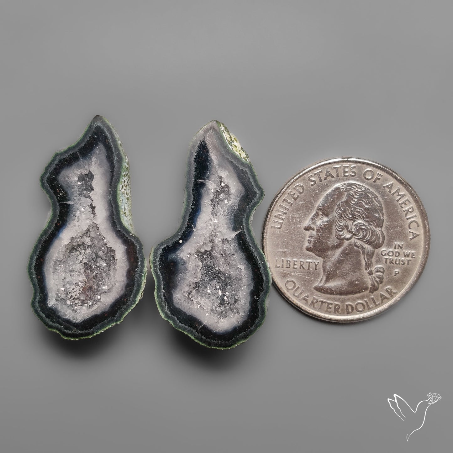 Tabasco Baby Geode Druzy Pair