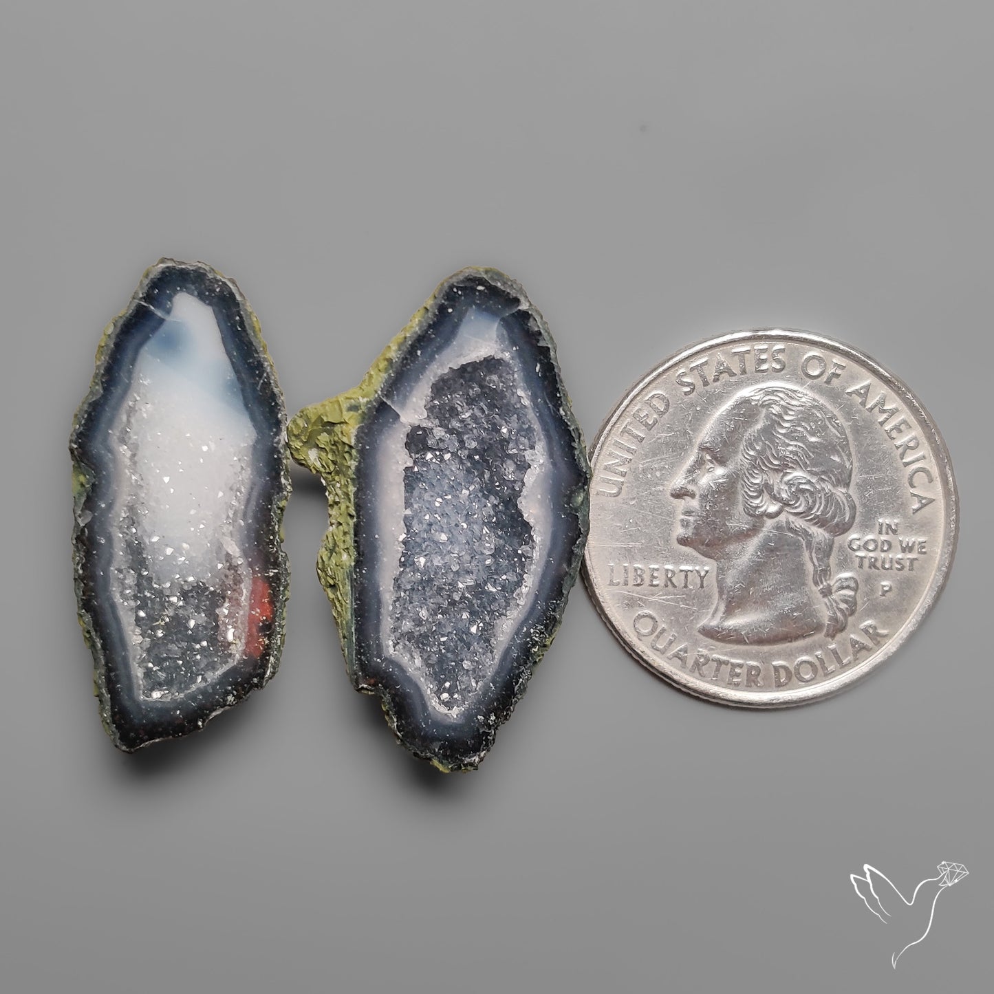 Tabasco Baby Geode Druzy Pair