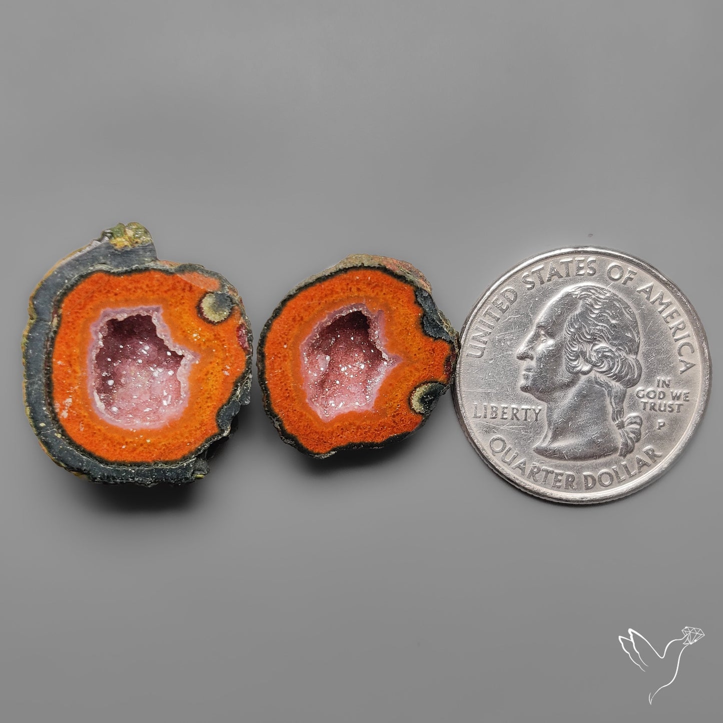Tabasco Baby Geode Druzy Pair