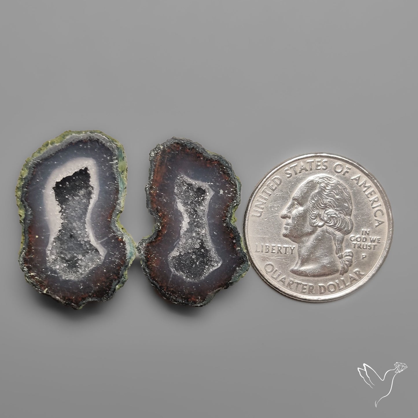 Tabasco Baby Geode Druzy Pair