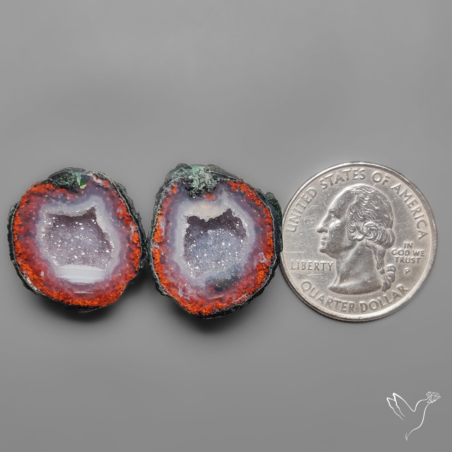 Tabasco Baby Geode Druzy Pair