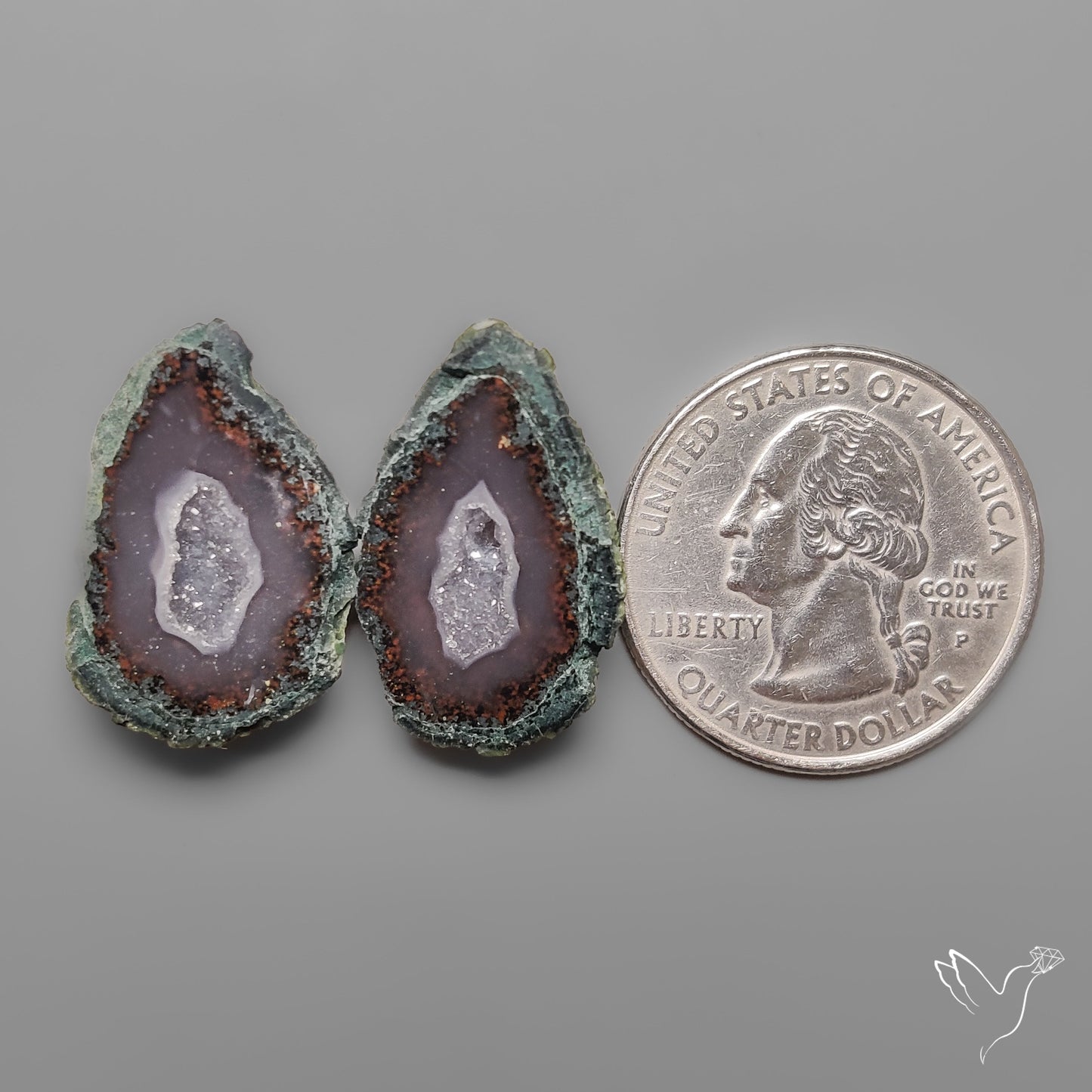 Tabasco Baby Geode Druzy Pair