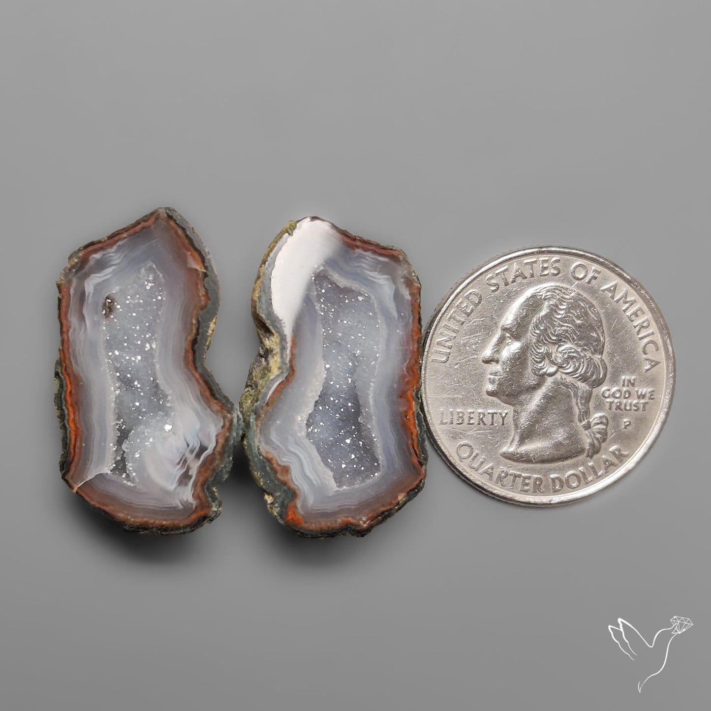 Tabasco Baby Geode Druzy Pair