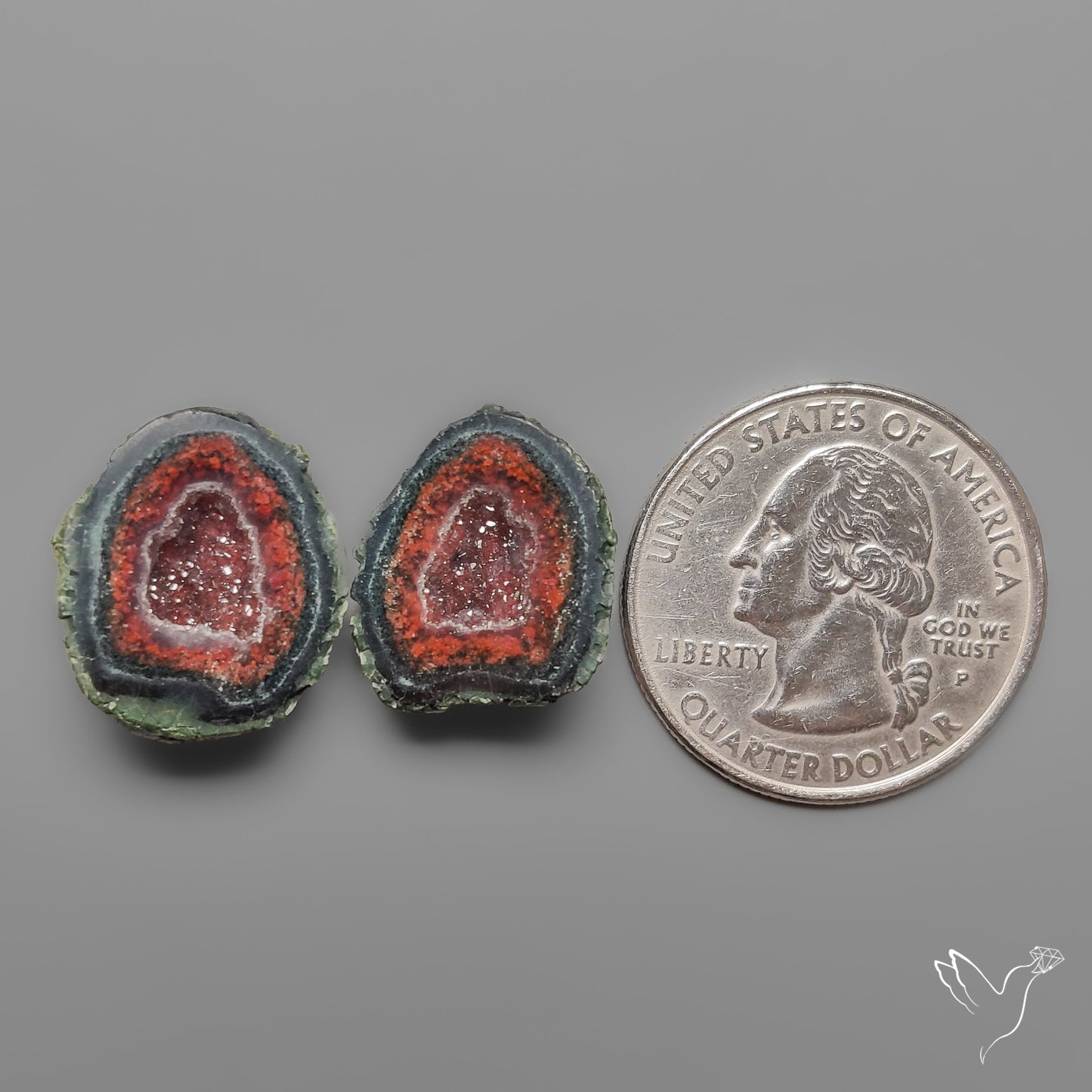 Tabasco Baby Geode Druzy Pair