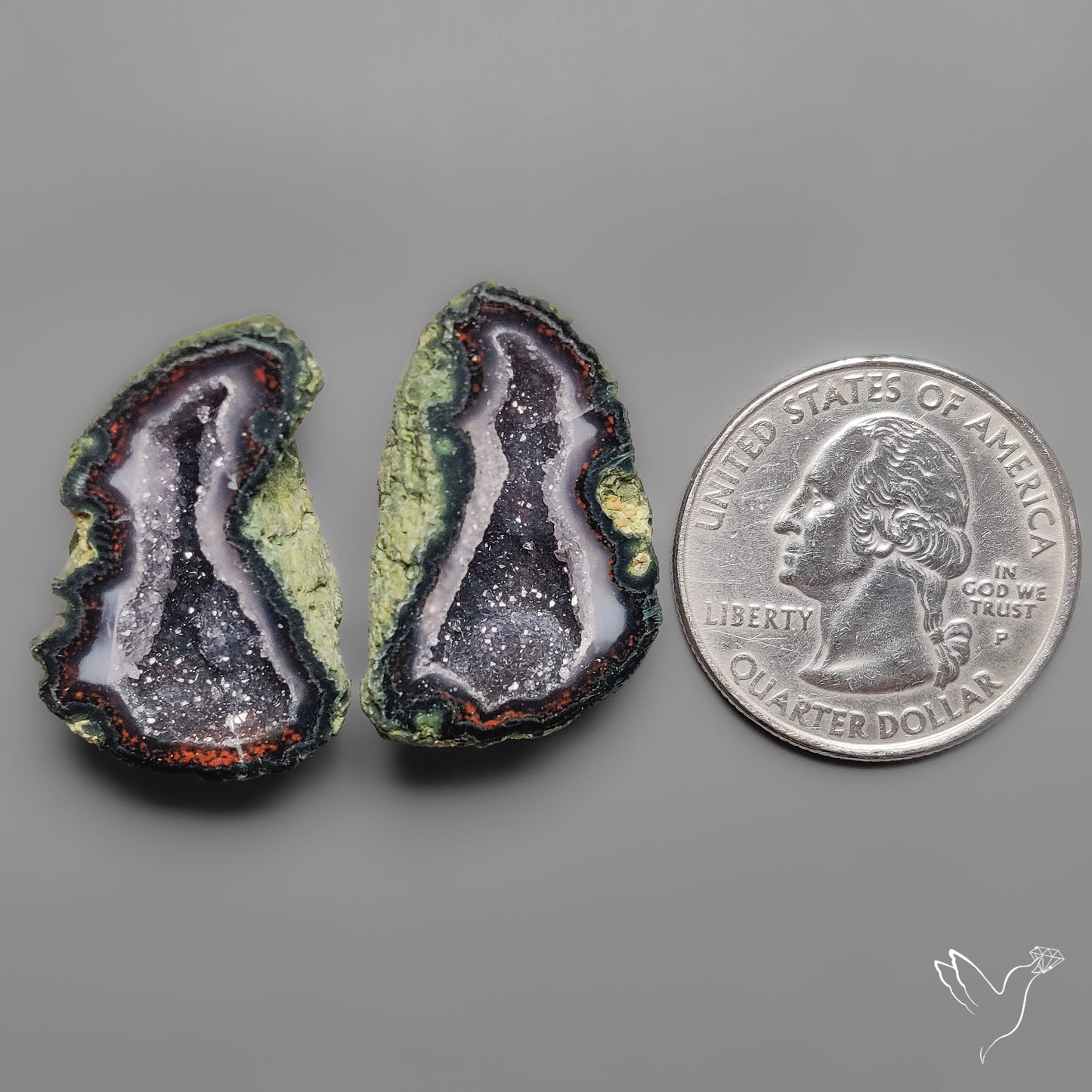 Tabasco Baby Geode Druzy Pair