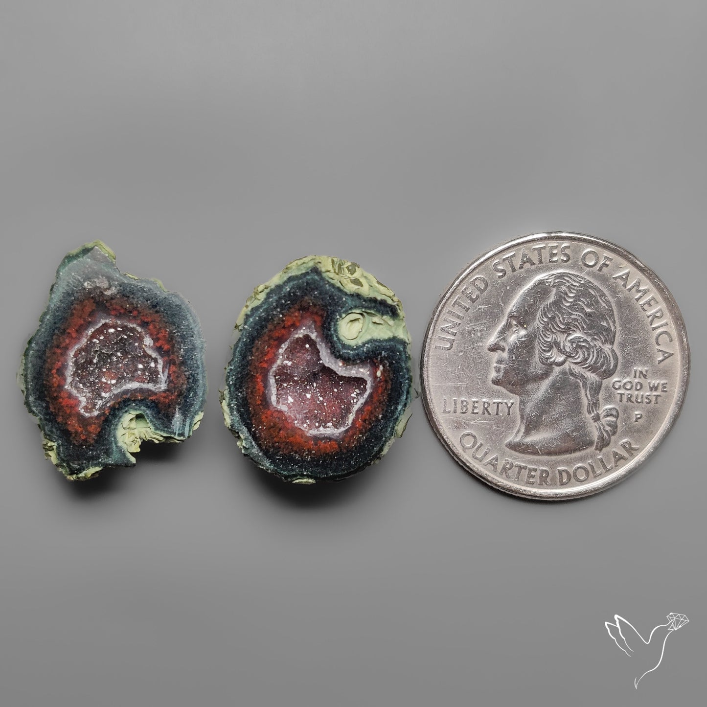 Tabasco Baby Geode Druzy Pair