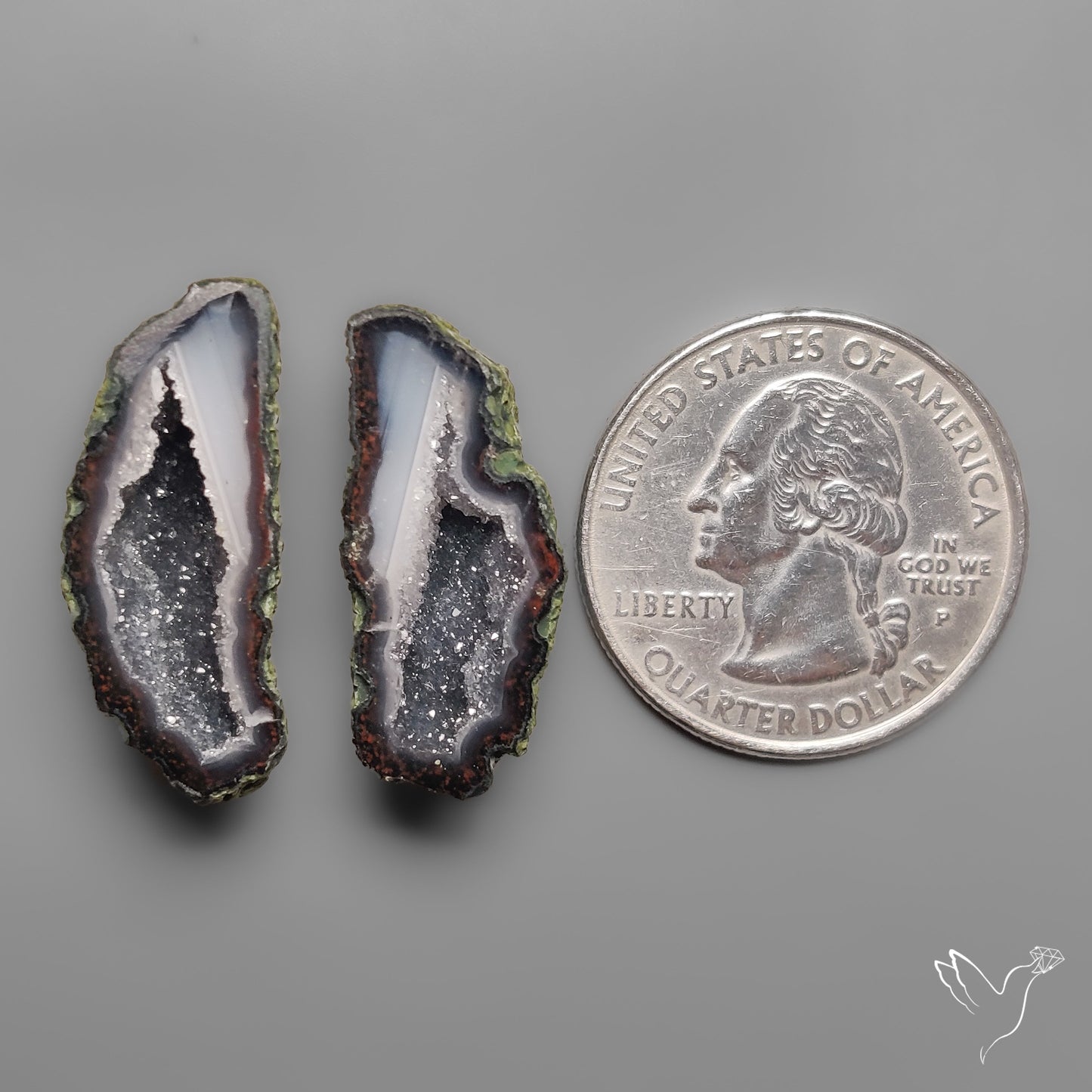 Tabasco Baby Geode Druzy Pair