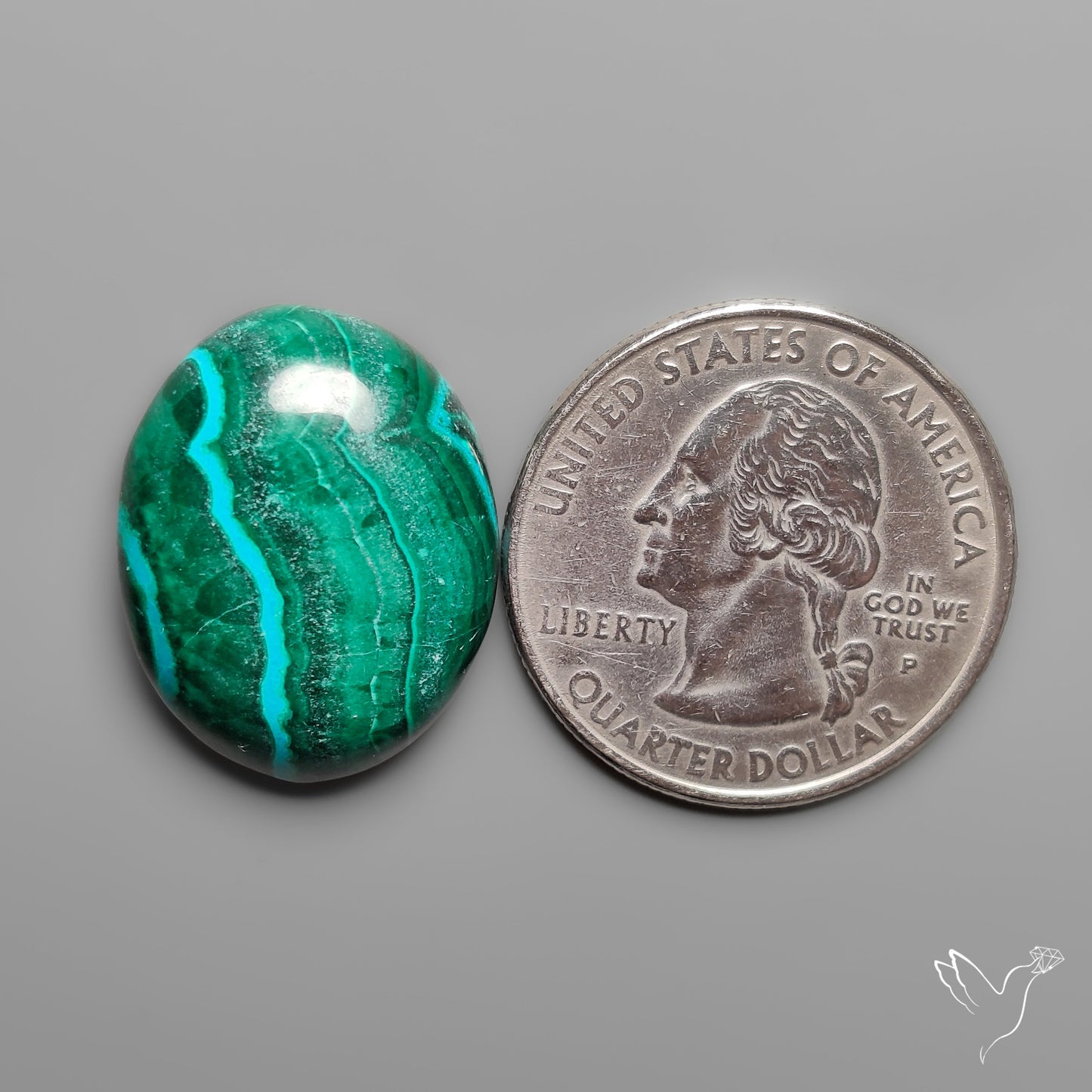 Chrysocolla In Malachite Cabochon