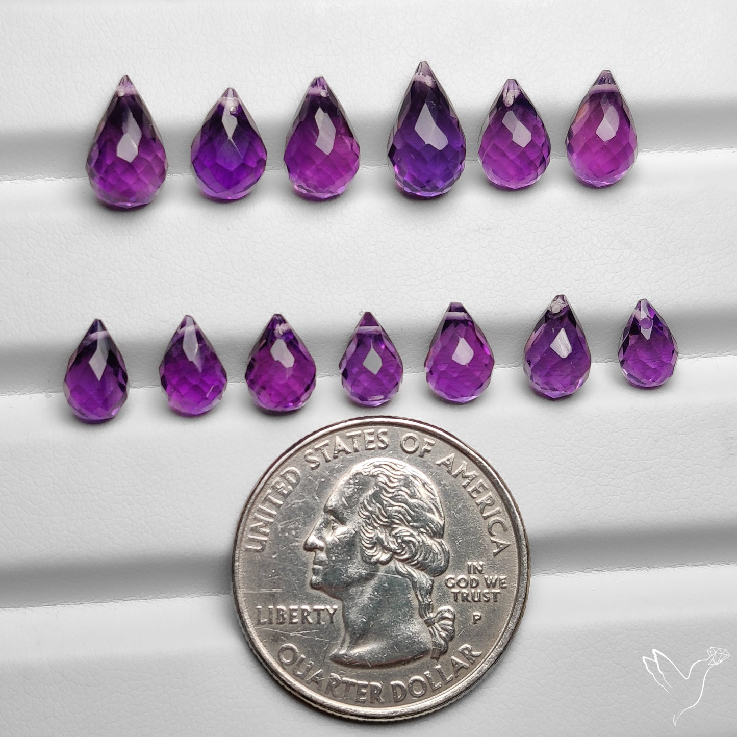Faceted Amethyst Drops Set