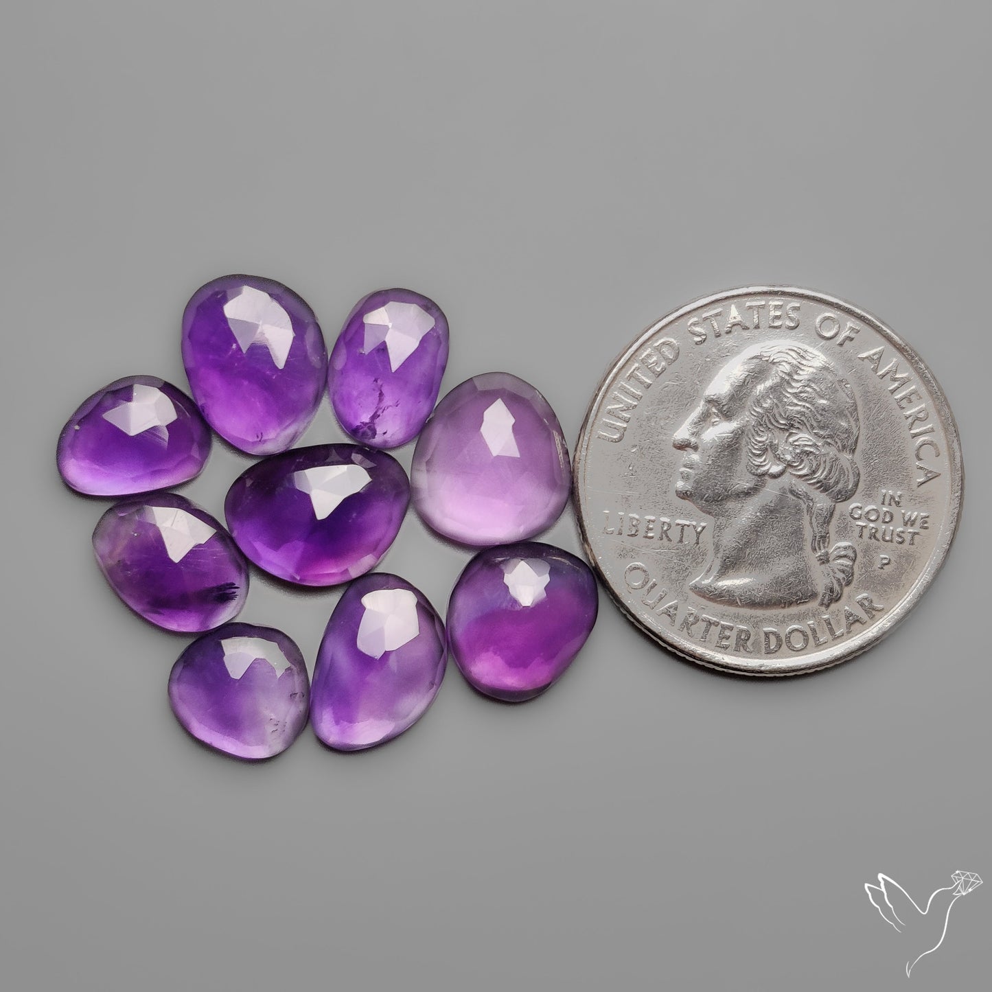 Rose Cut Amethysts Lot