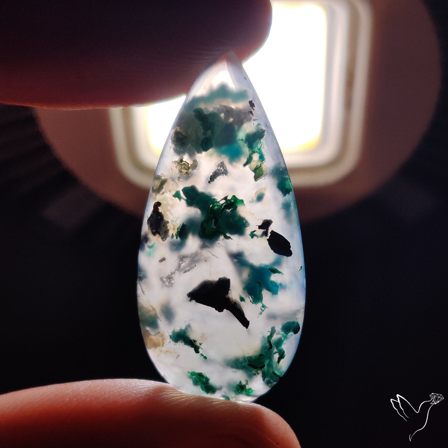 Confetti Gem Chrysocolla Cabochon from Arizona with Native Copper