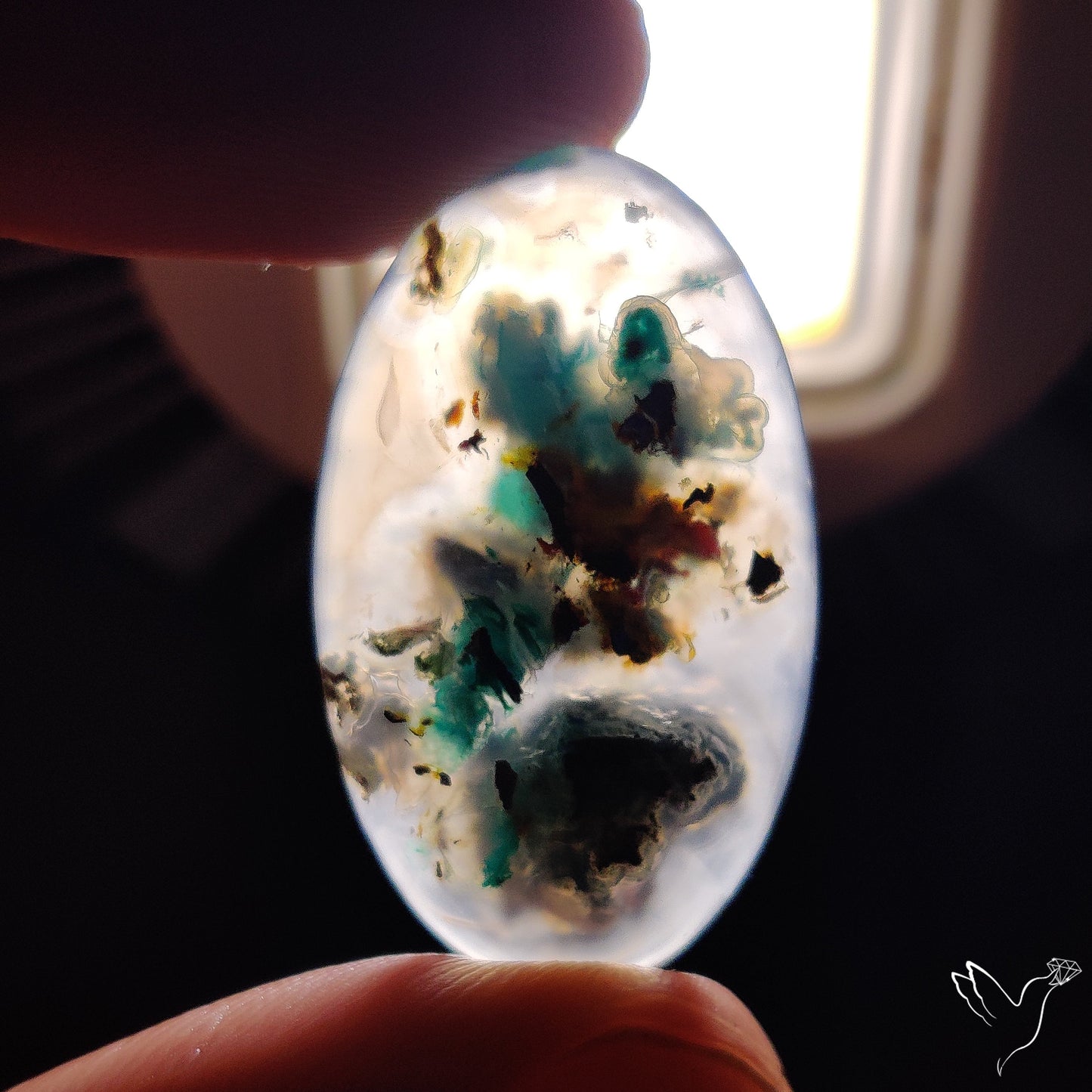 Confetti Gem Chrysocolla Cabochon from Arizona with Native Copper