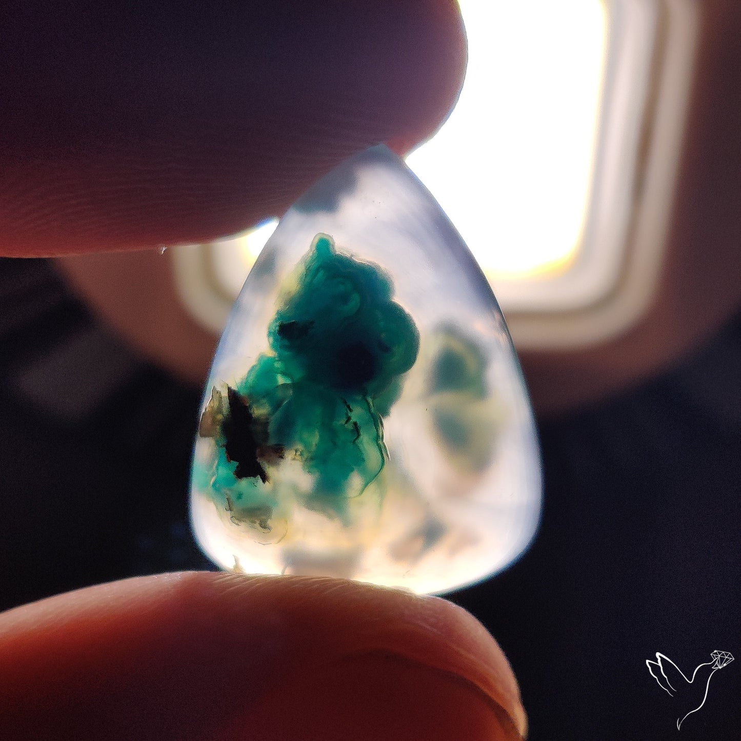 Confetti Gem Chrysocolla Cabochon from Arizona with Native Copper