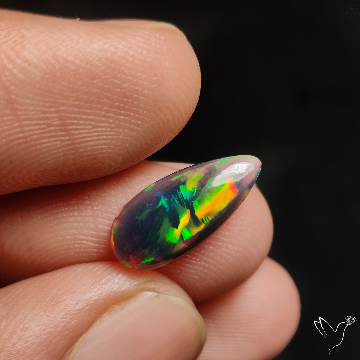Ethiopian Black Opal Cabochon