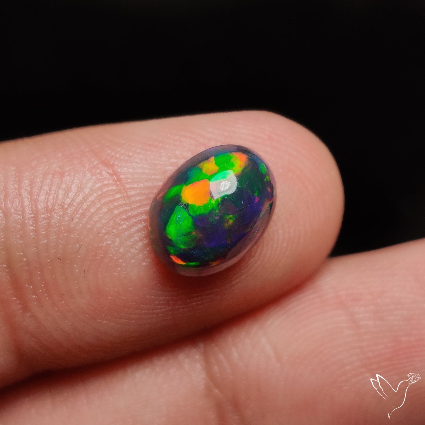 Ethiopian Black Opal Cabochon