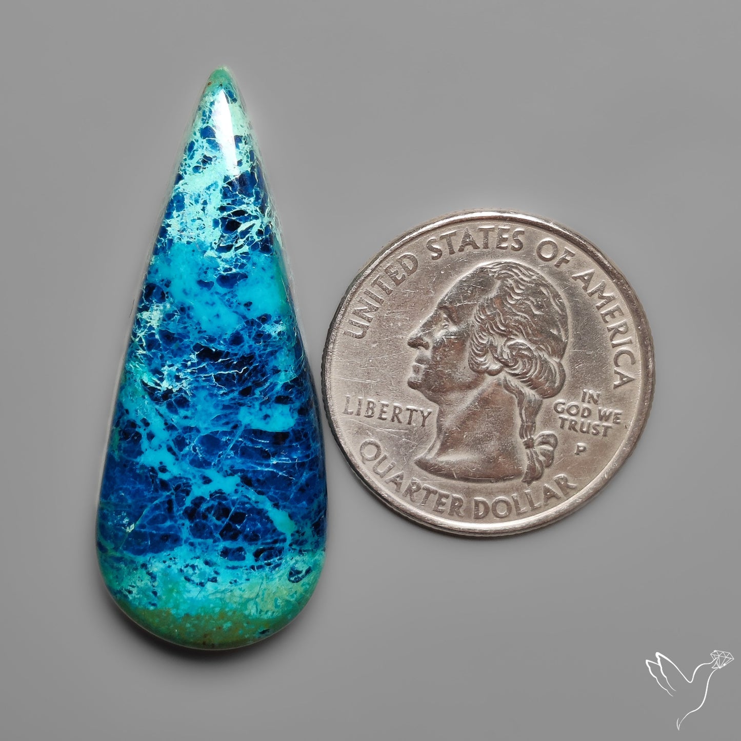 Shattuckite with Azurite Cabochon