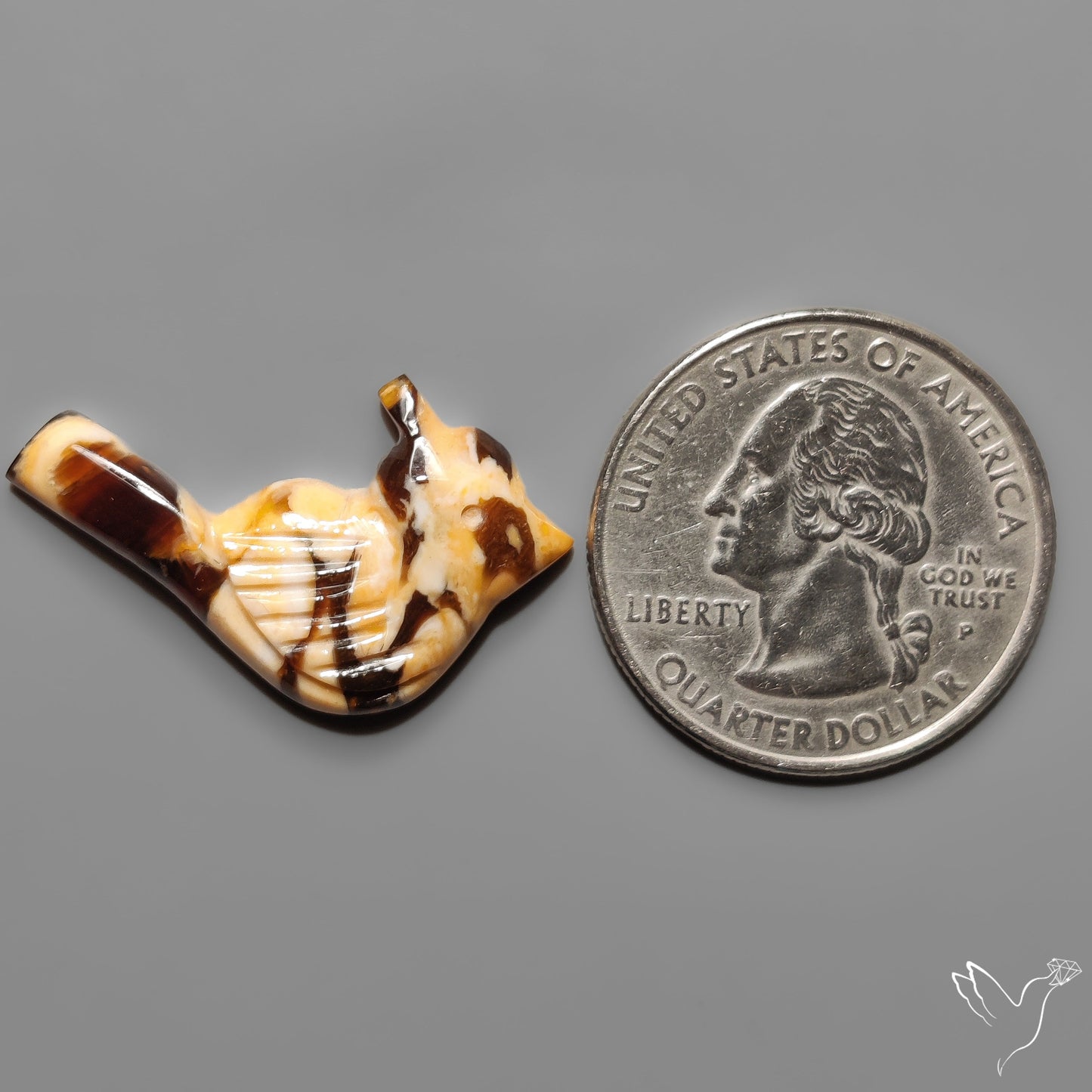 Peanut Wood Jasper Bird Carving