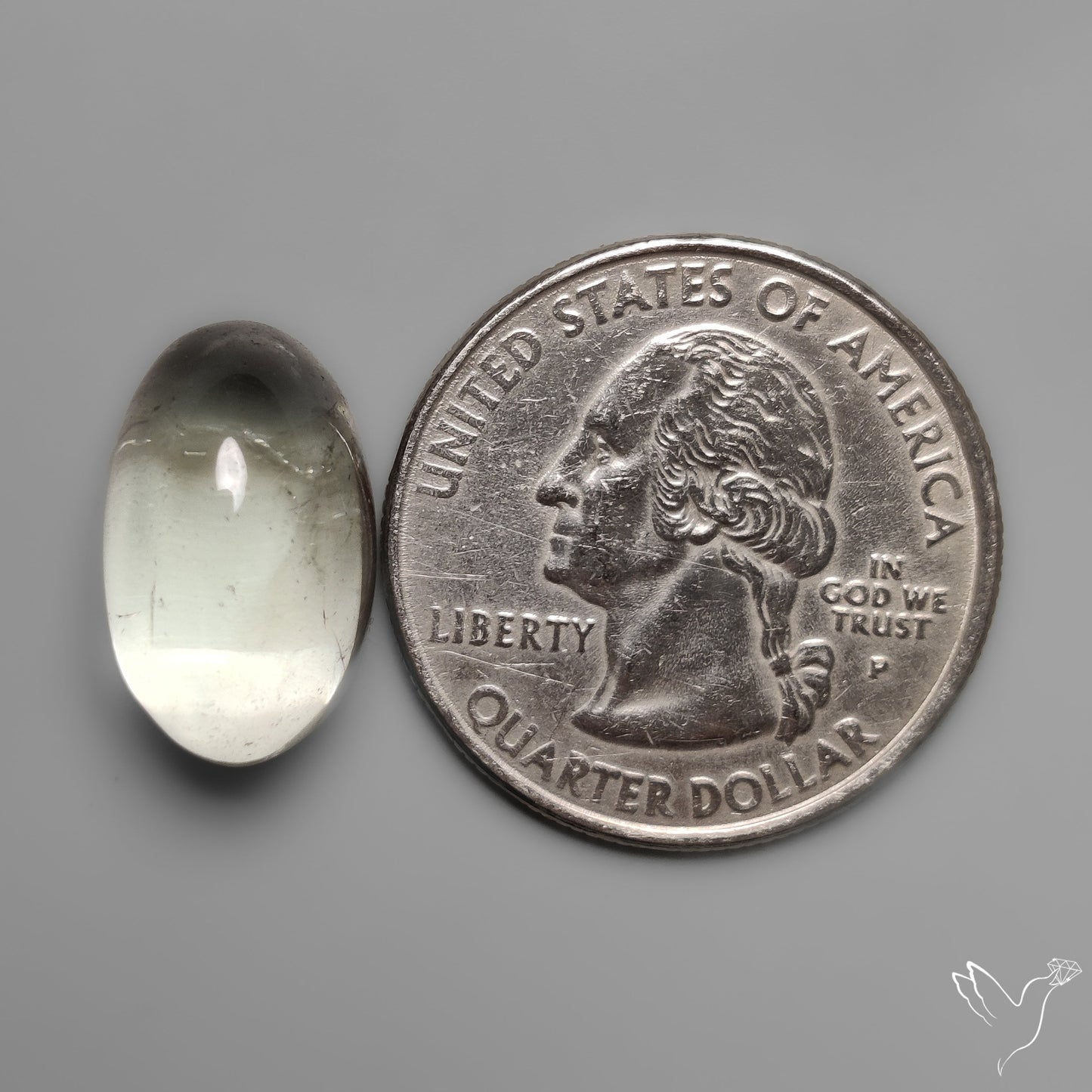 Rare Prasiolite Cabochon aka Green Amethyst High Dome