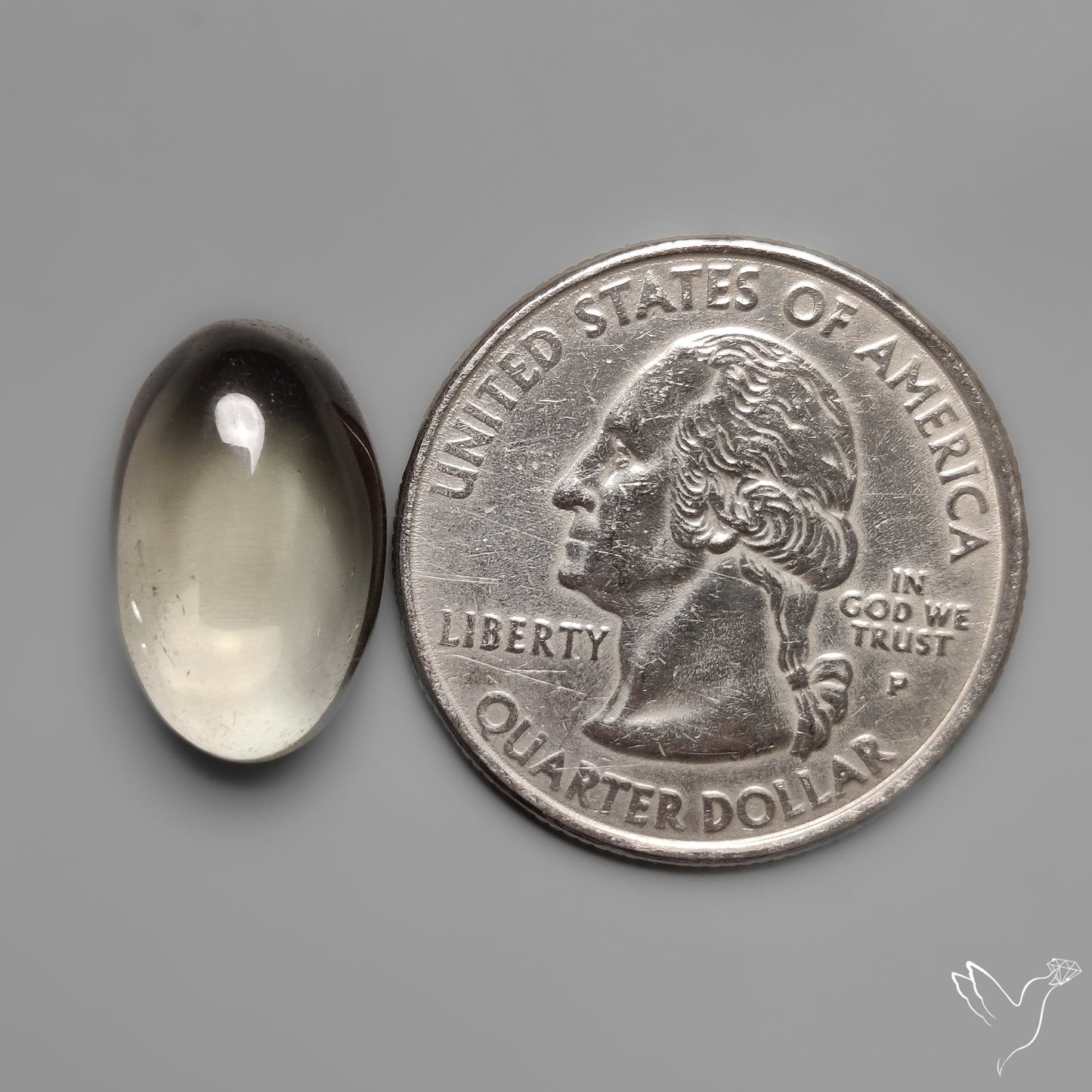 Rare Prasiolite Cabochon aka Green Amethyst High Dome