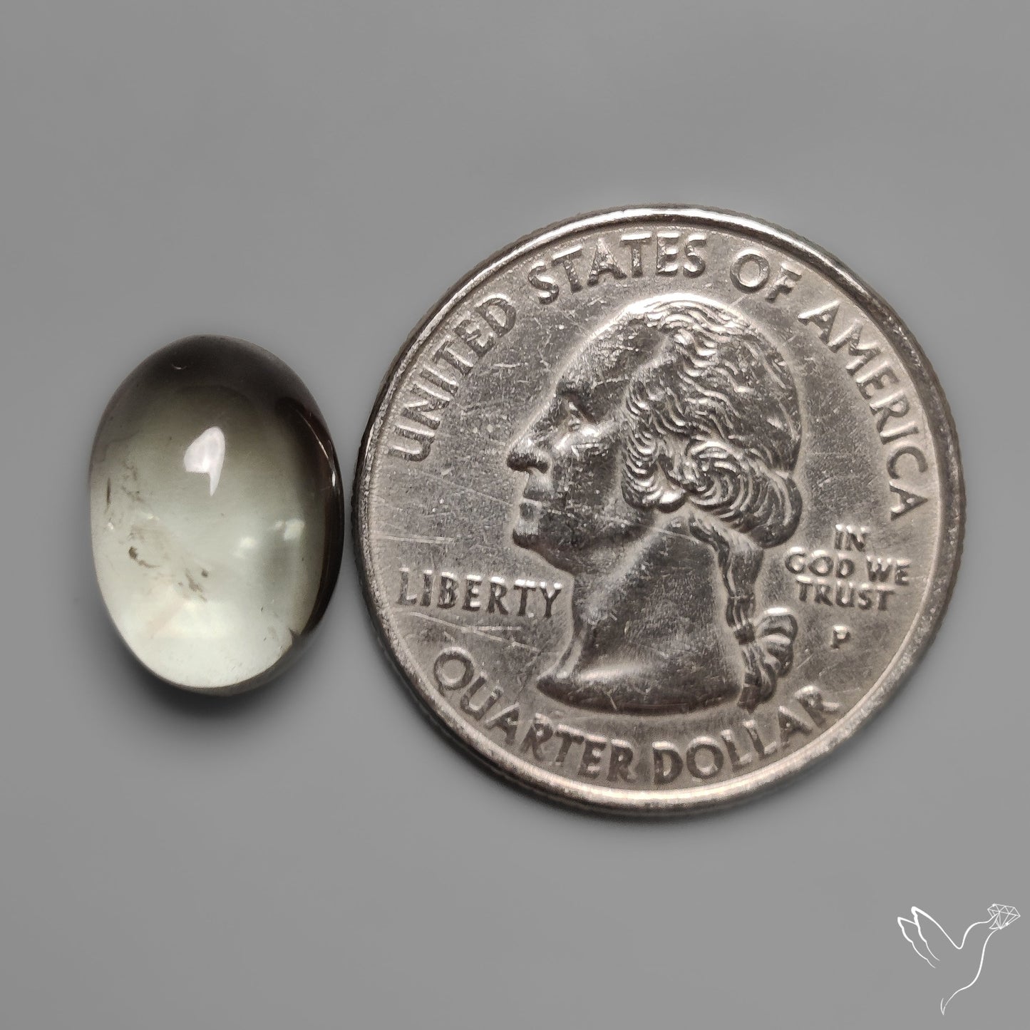 Rare Prasiolite Cabochon aka Green Amethyst High Dome