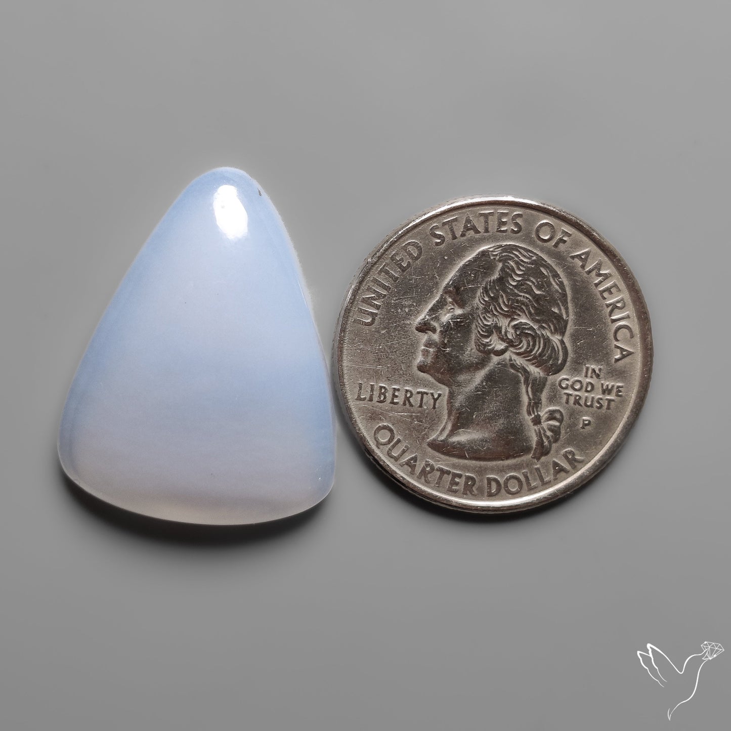 Namibian Blue Chalcedony Cabochon Gemmy