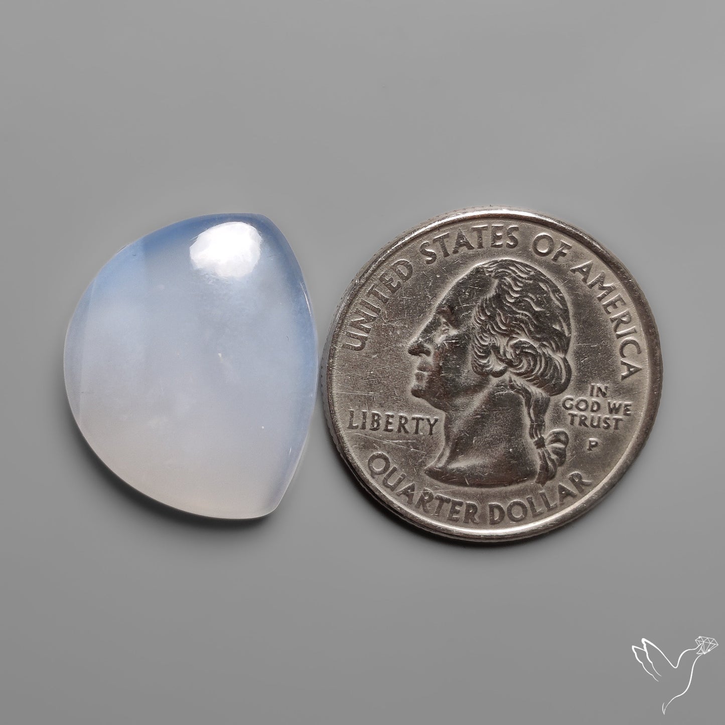 Namibian Blue Chalcedony Cabochon Gemmy