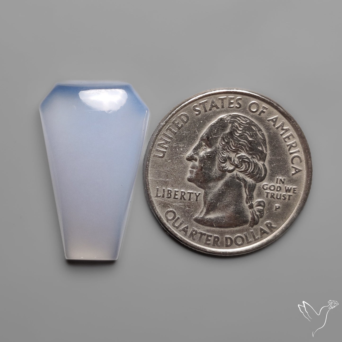 Namibian Blue Chalcedony Cabochon Gemmy