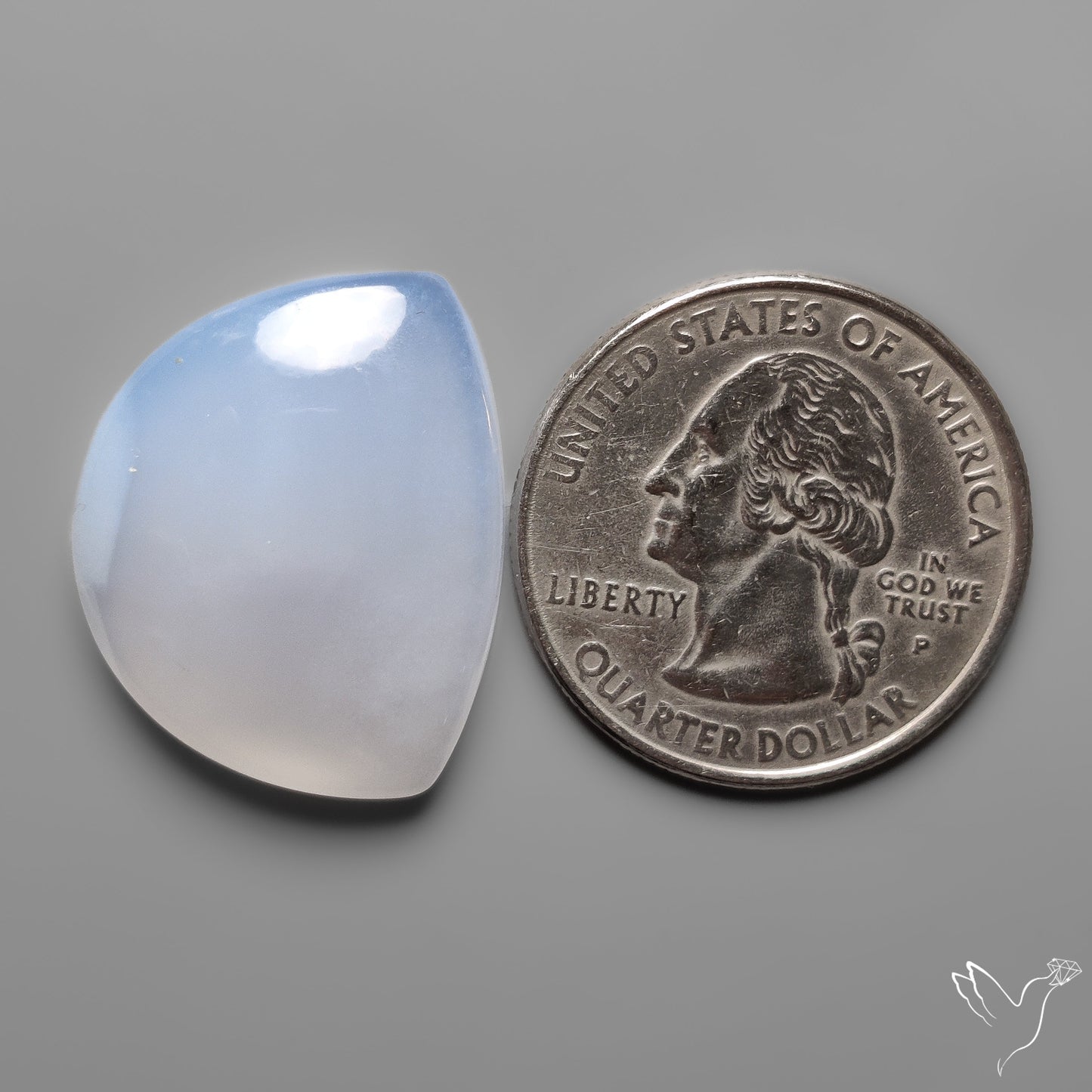 Namibian Blue Chalcedony Cabochon Gemmy