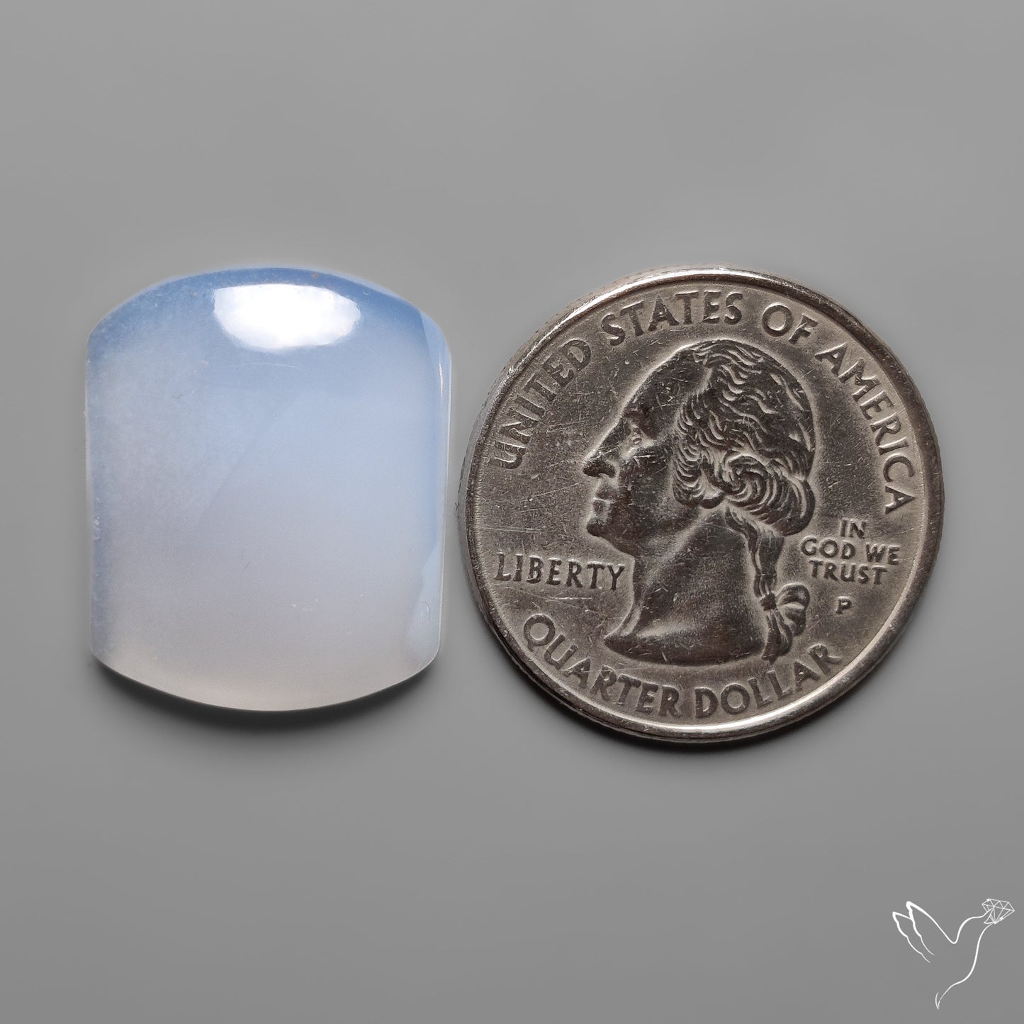 Namibian Blue Chalcedony Cabochon Gemmy