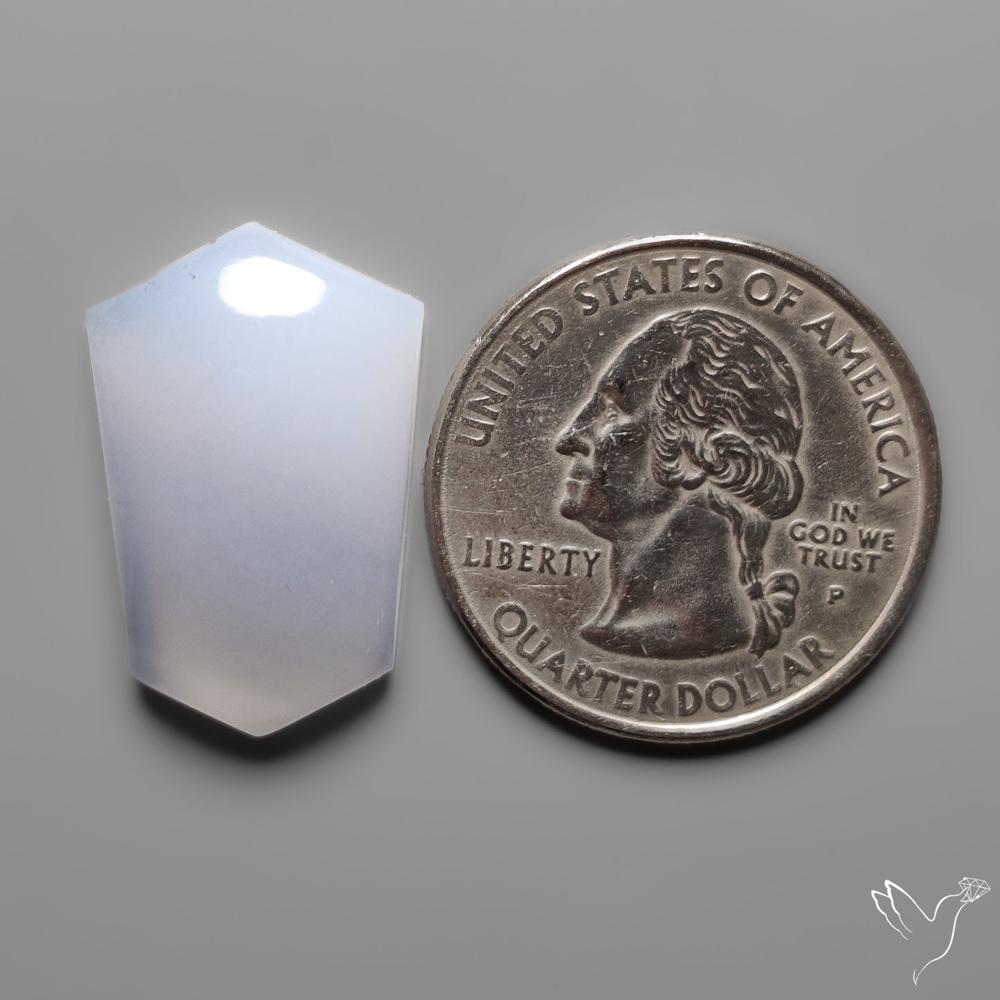 Namibian Blue Chalcedony Cabochon Gemmy