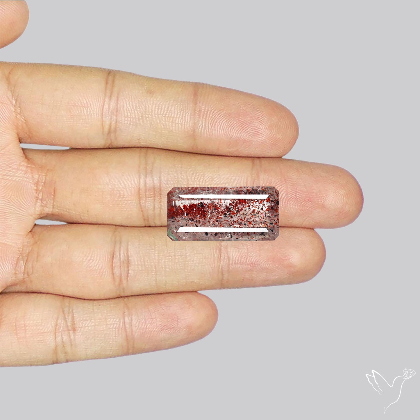 Lepidocrocite In Quartz Faceted Fine Gemstone