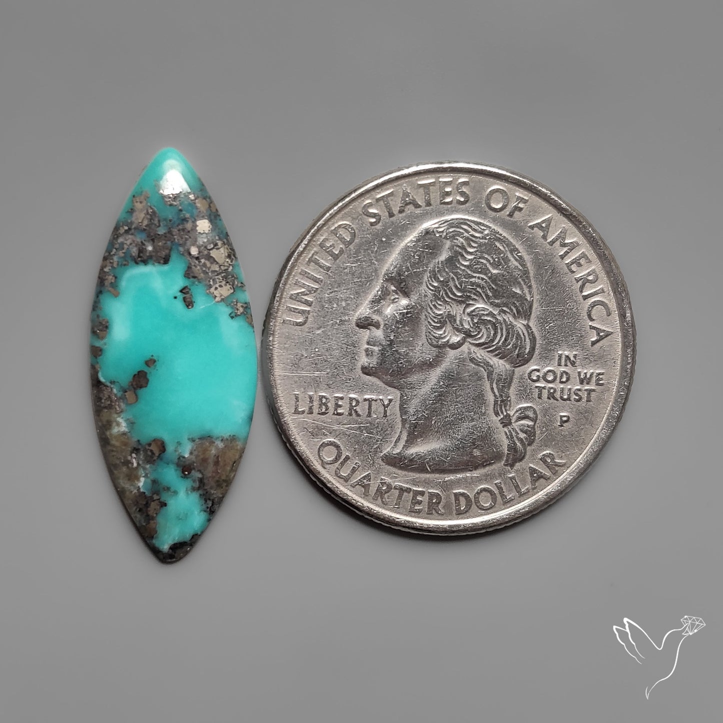 Campitos Turquoise Cabochon with Pyrite Inclusions