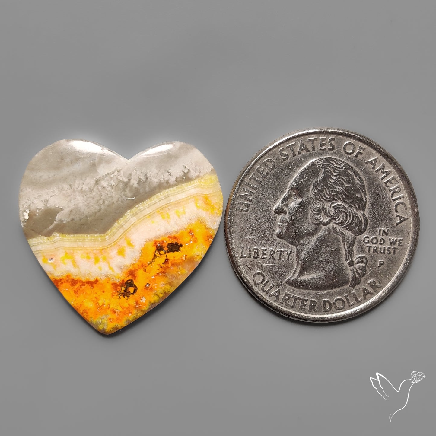 Bumble Bee Jasper Heart Carving