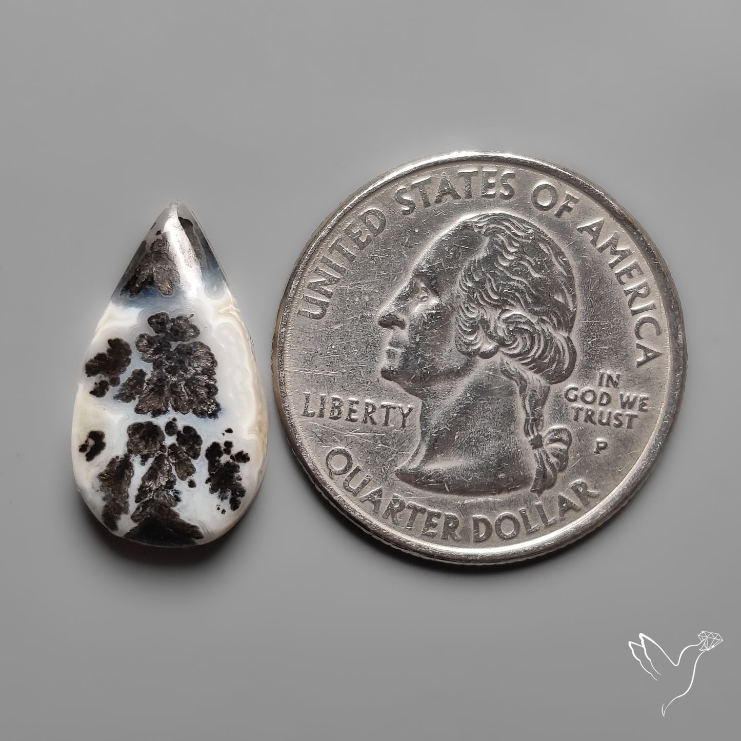 Parallel Dendritic Agate Cabochon