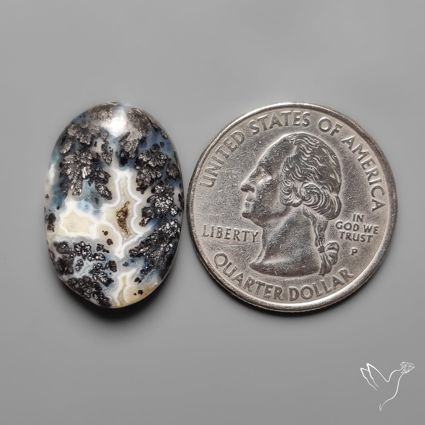 Parallel Dendritic Agate Cabochon