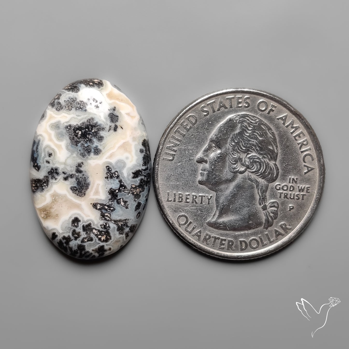 Parallel Dendritic Agate Cabochon