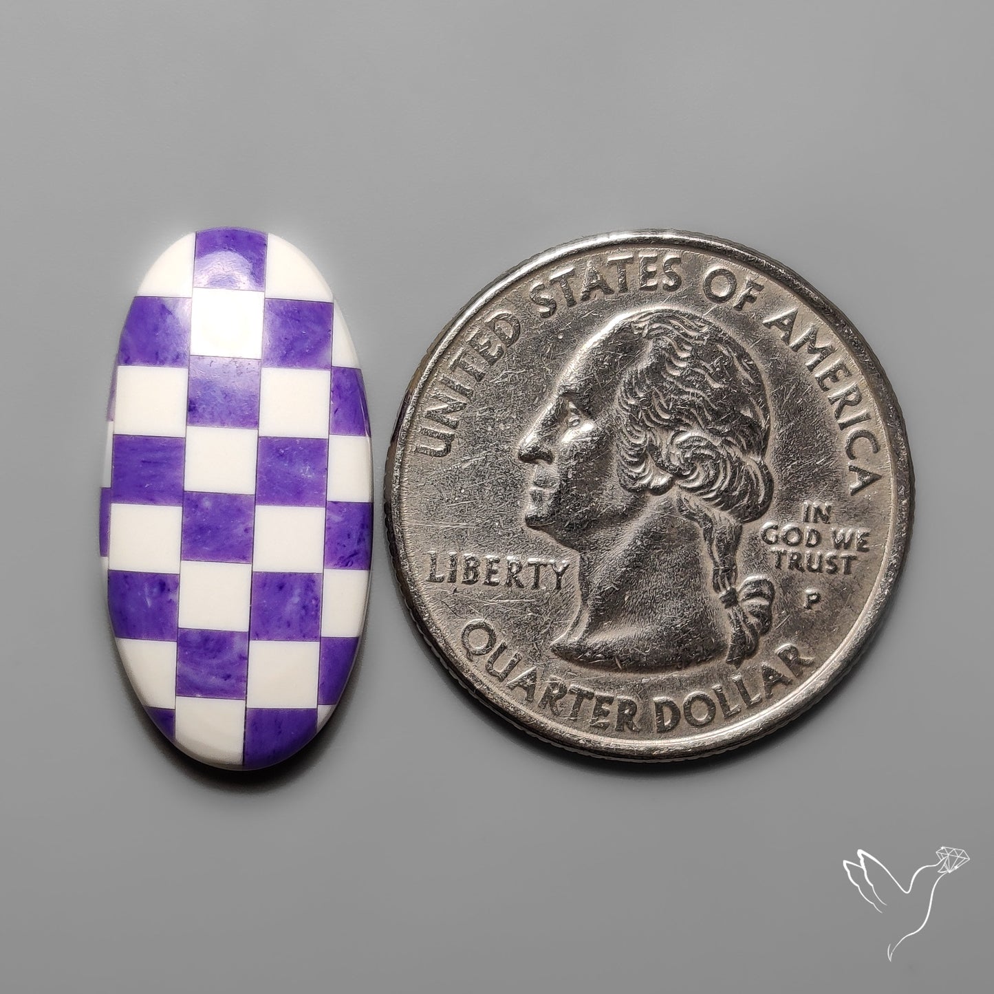 Charoite and Onyx Mosaic Cabochon