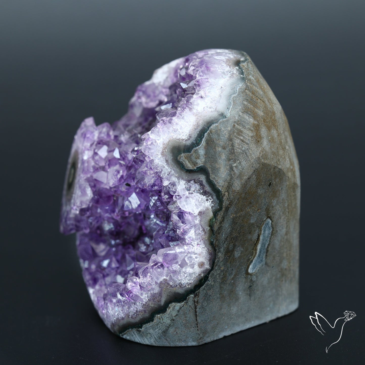 Black Amethyst Stalactite Cluster Druzy Specimen