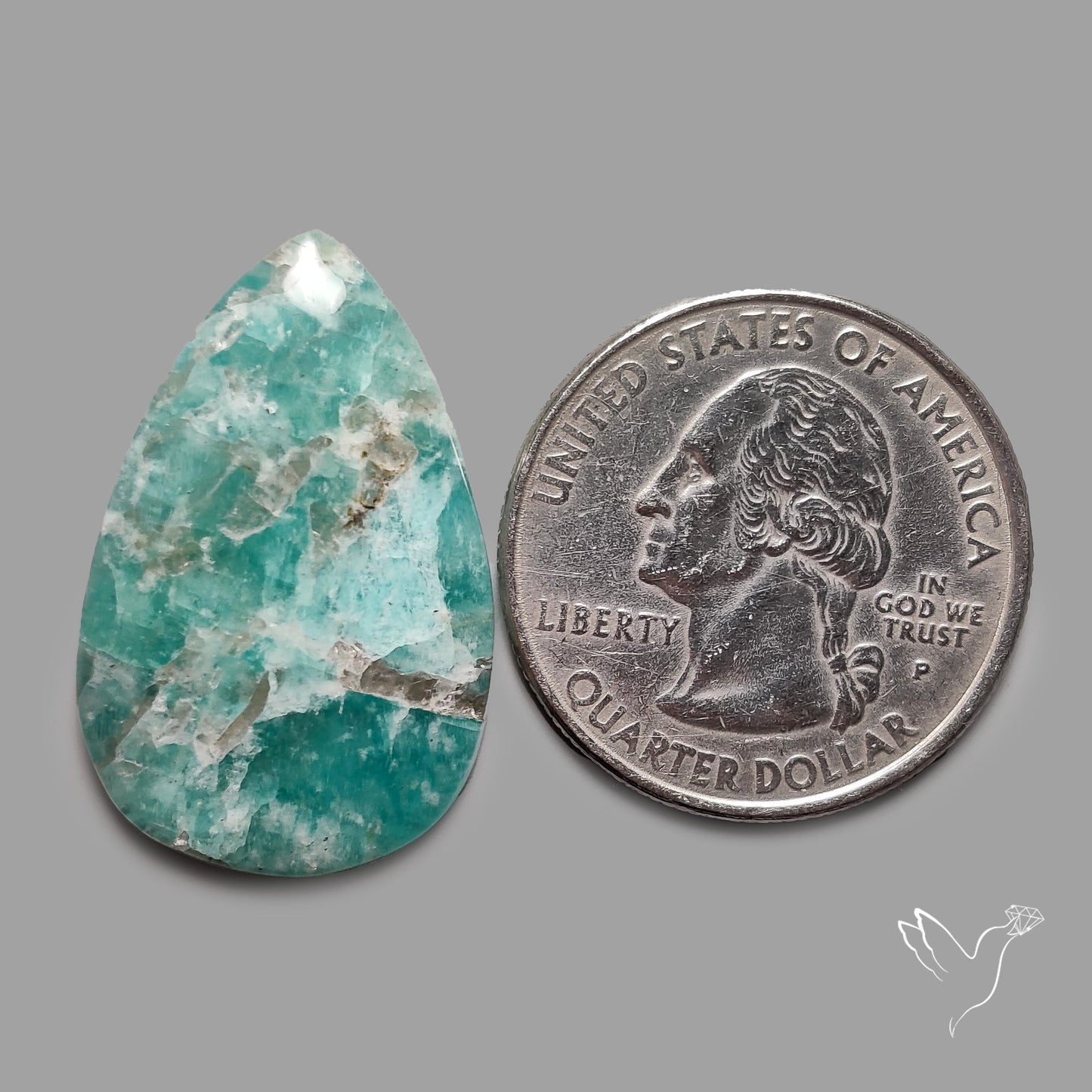 Peruvian Amazonite Cabochon with Feldspar Inclusions