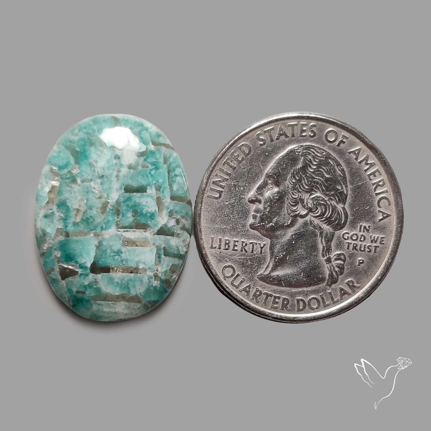 Peruvian Amazonite Cabochon with Feldspar Inclusions